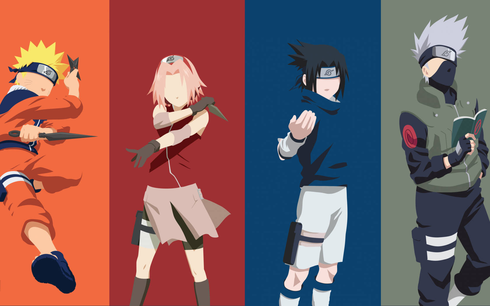 Naruto și Sasuke cu Echipa 7 Fundal