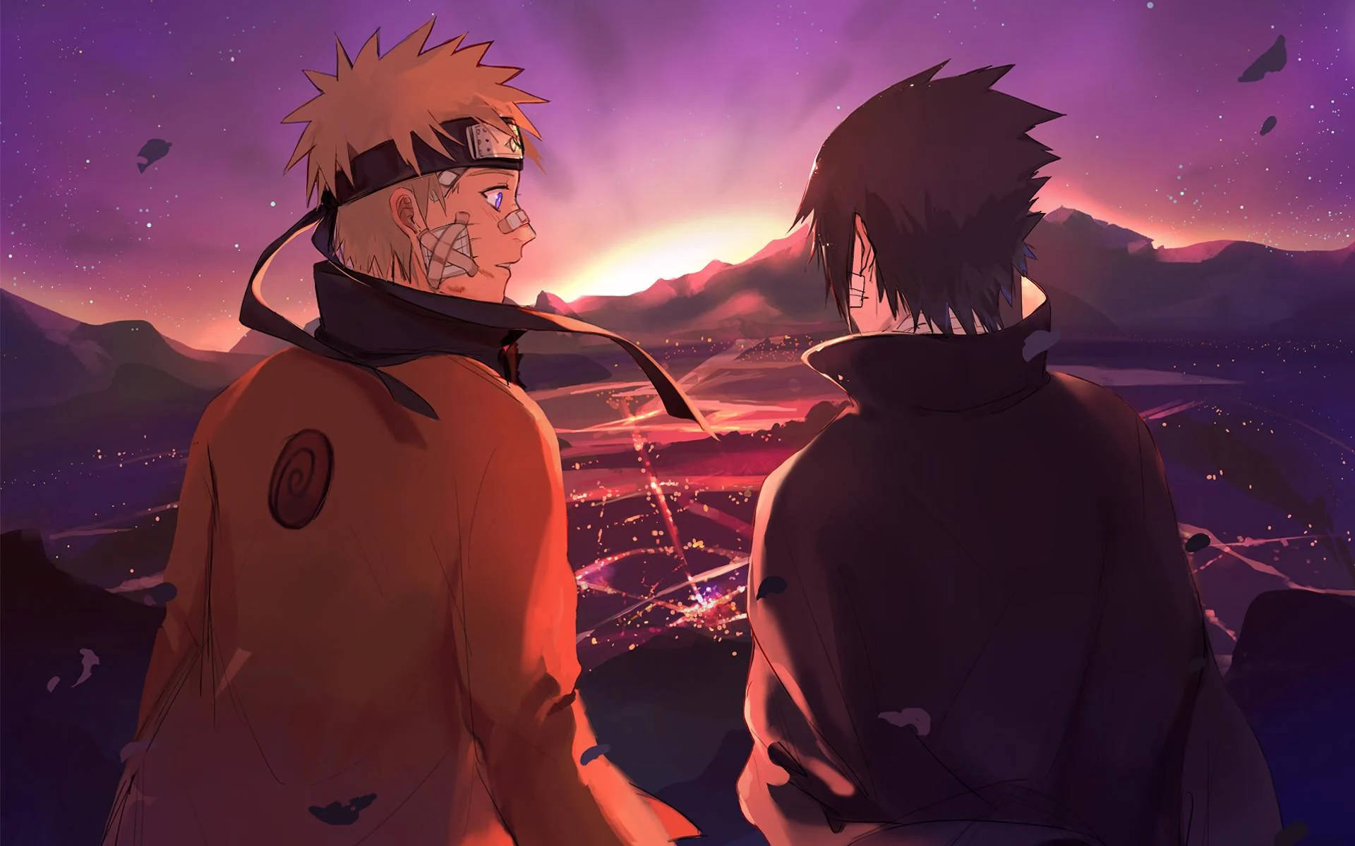 Naruto și Sasuke din Frunza Ascunsă Fundal