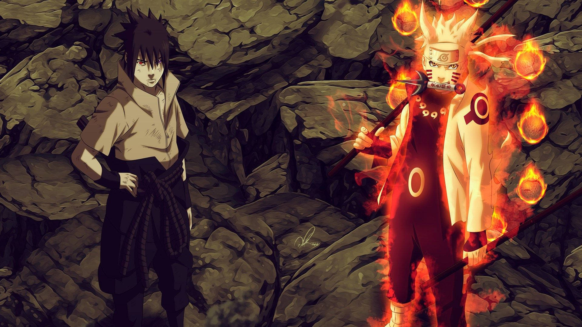 Naruto și Sasuke Împreună, Imagine Uimitoare Fundal