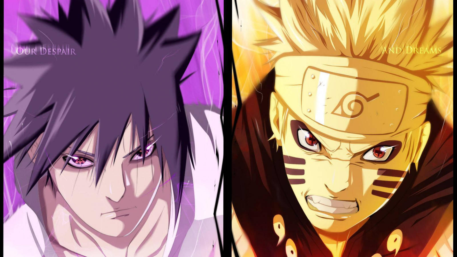 Naruto și Sasuke în Modul Dumnezeu Fundal