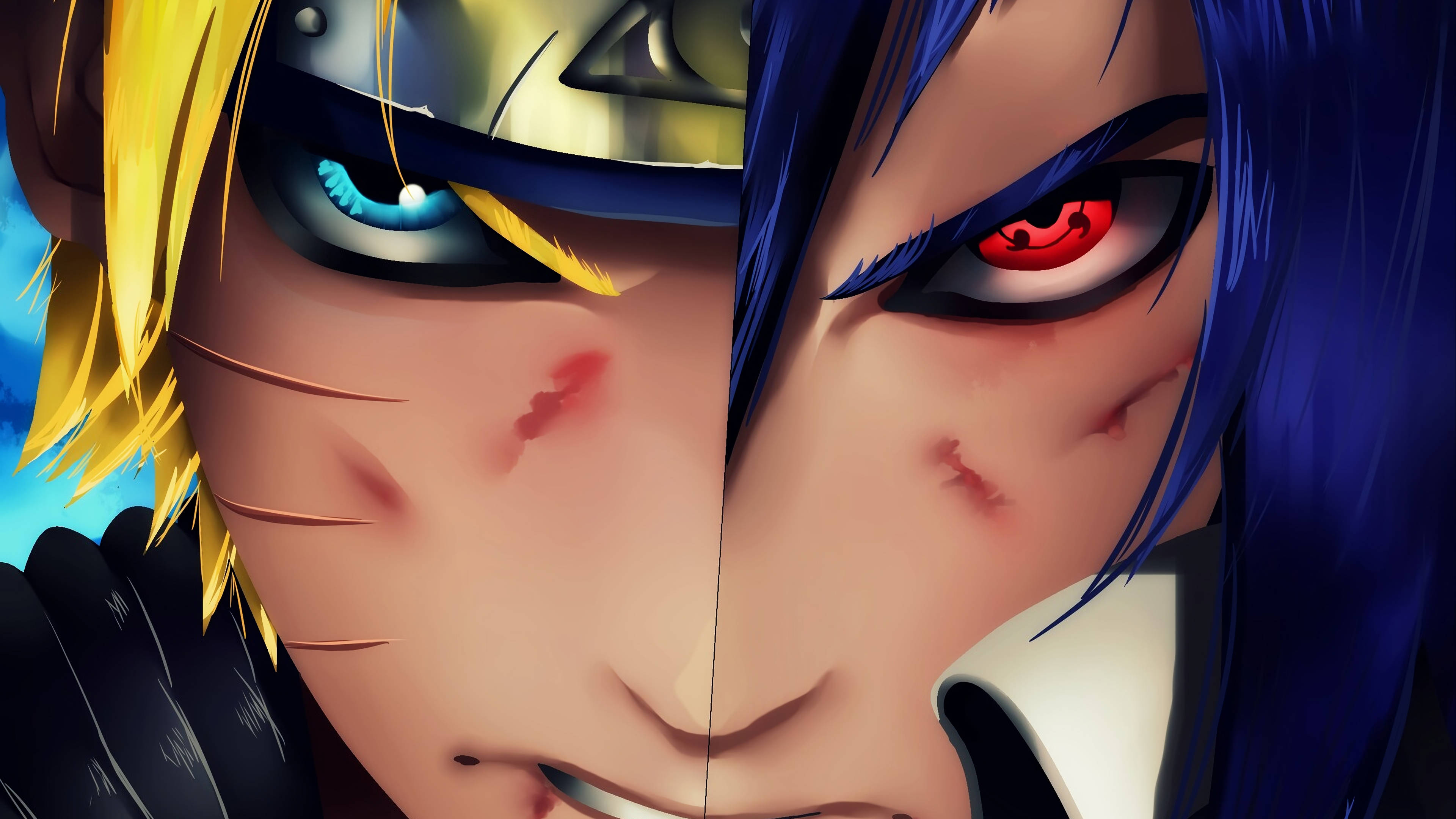 Naruto și Sasuke prim-plan Fundal