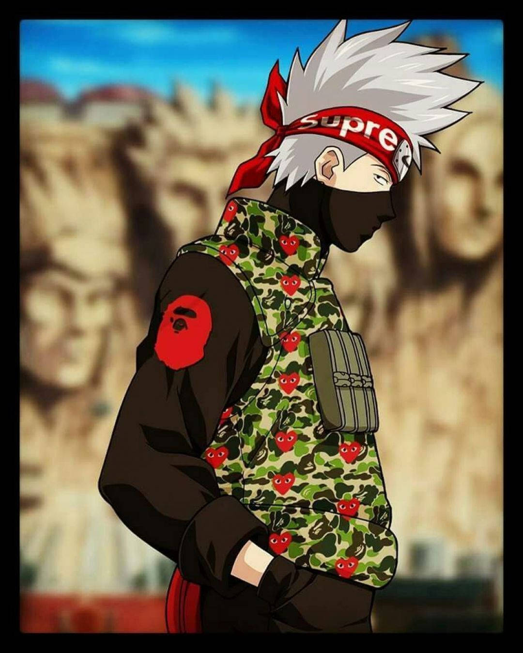 Naruto Swag Kakashi Vesta Militară Fundal