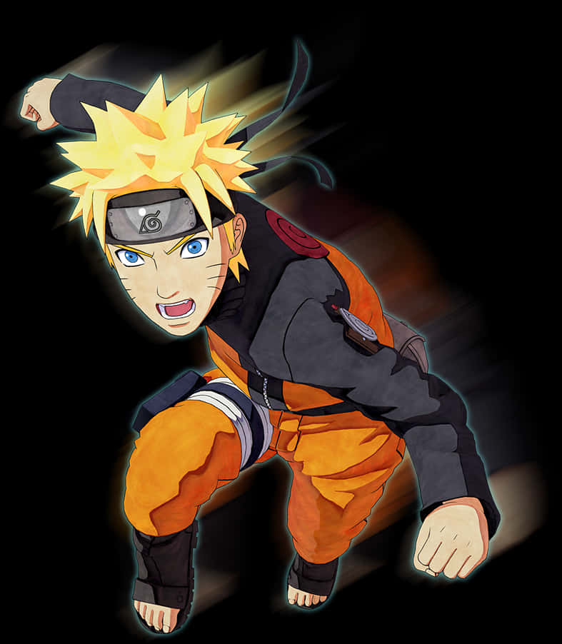 Naruto Uzumaki în Poziție de Acțiune Fundal