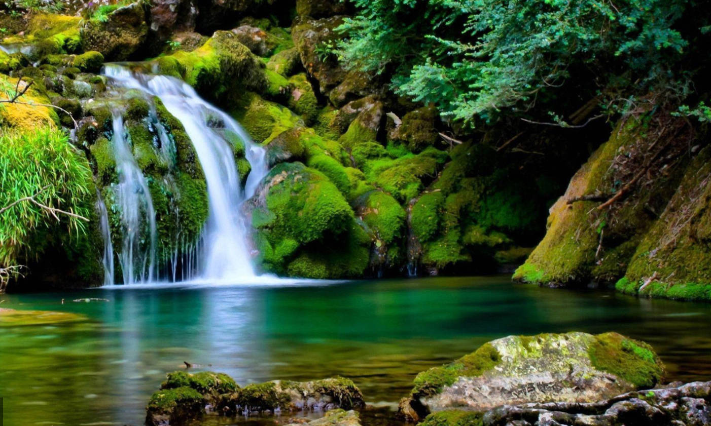 Natură 3D cu cascade Fundal