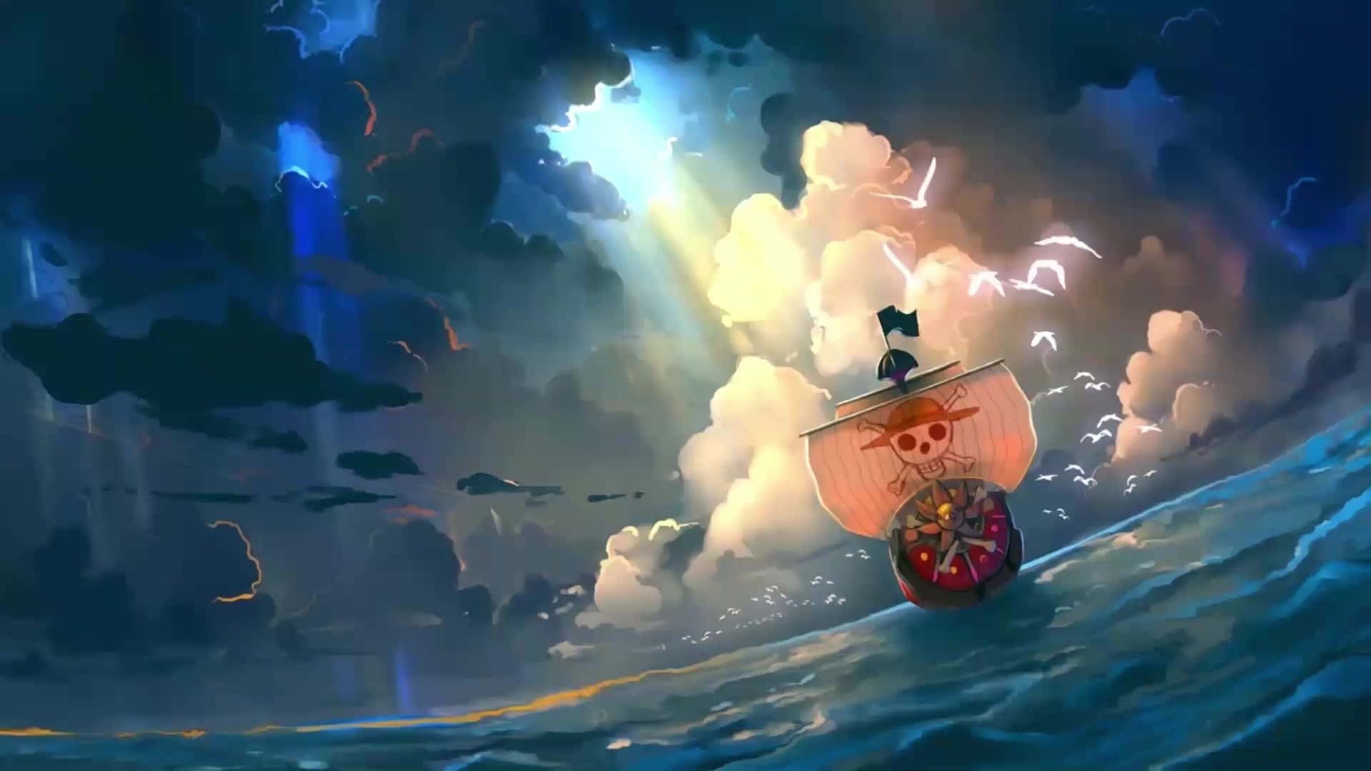 Navă pirat cool din One Piece Fundal