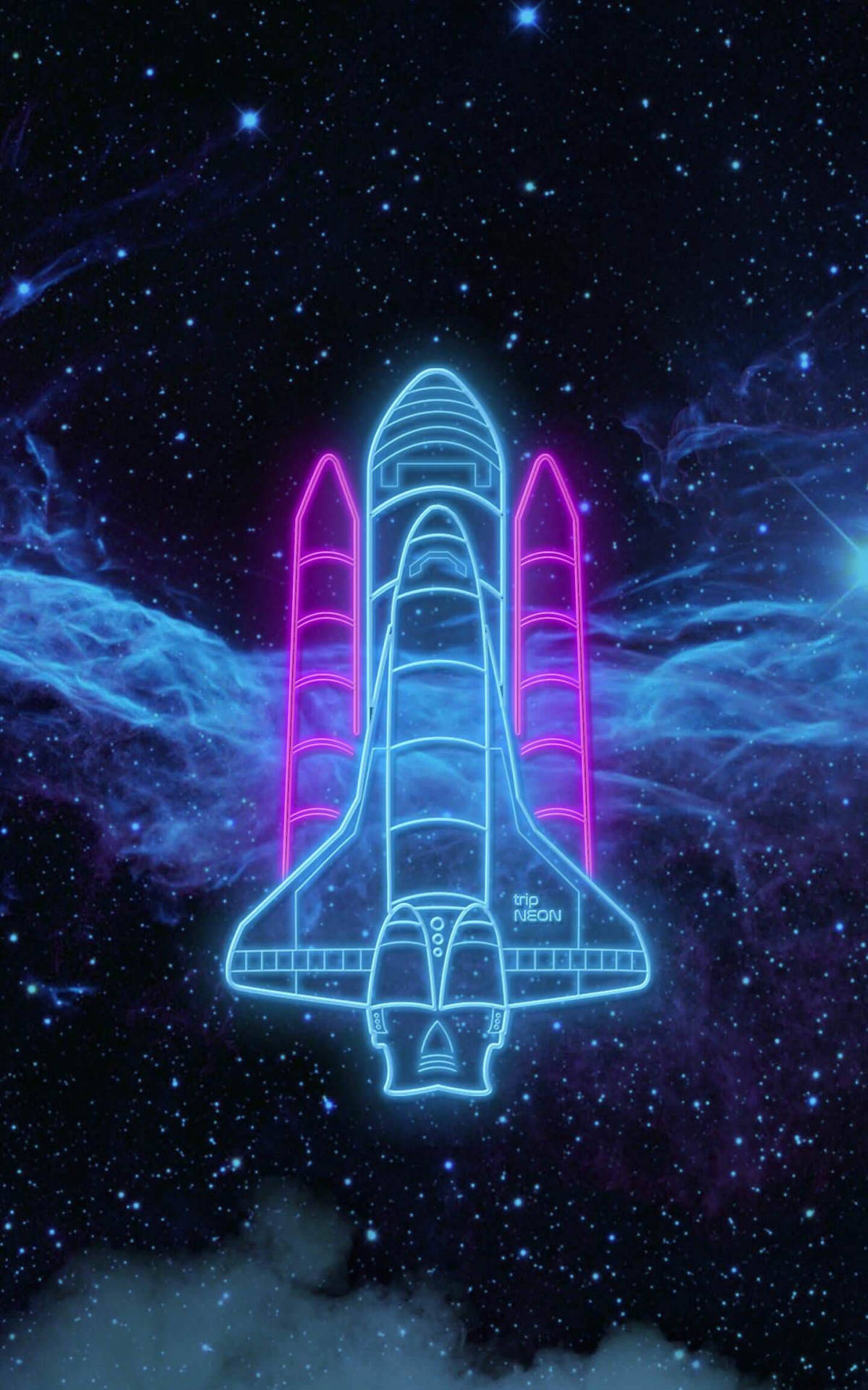 Navă Spatială Neon Fundal