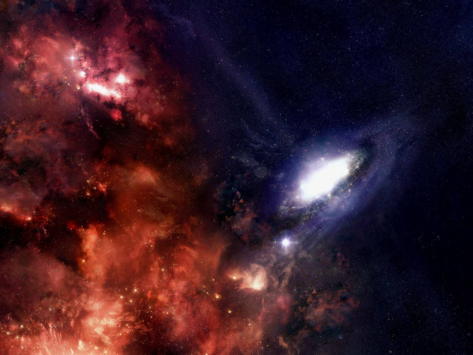 Nebuloasă roșie în galaxia universului Fundal