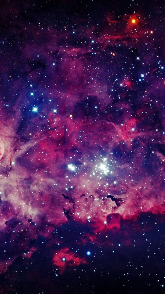 Nebuloasă roz închis în spațiu pentru iPhone Fundal