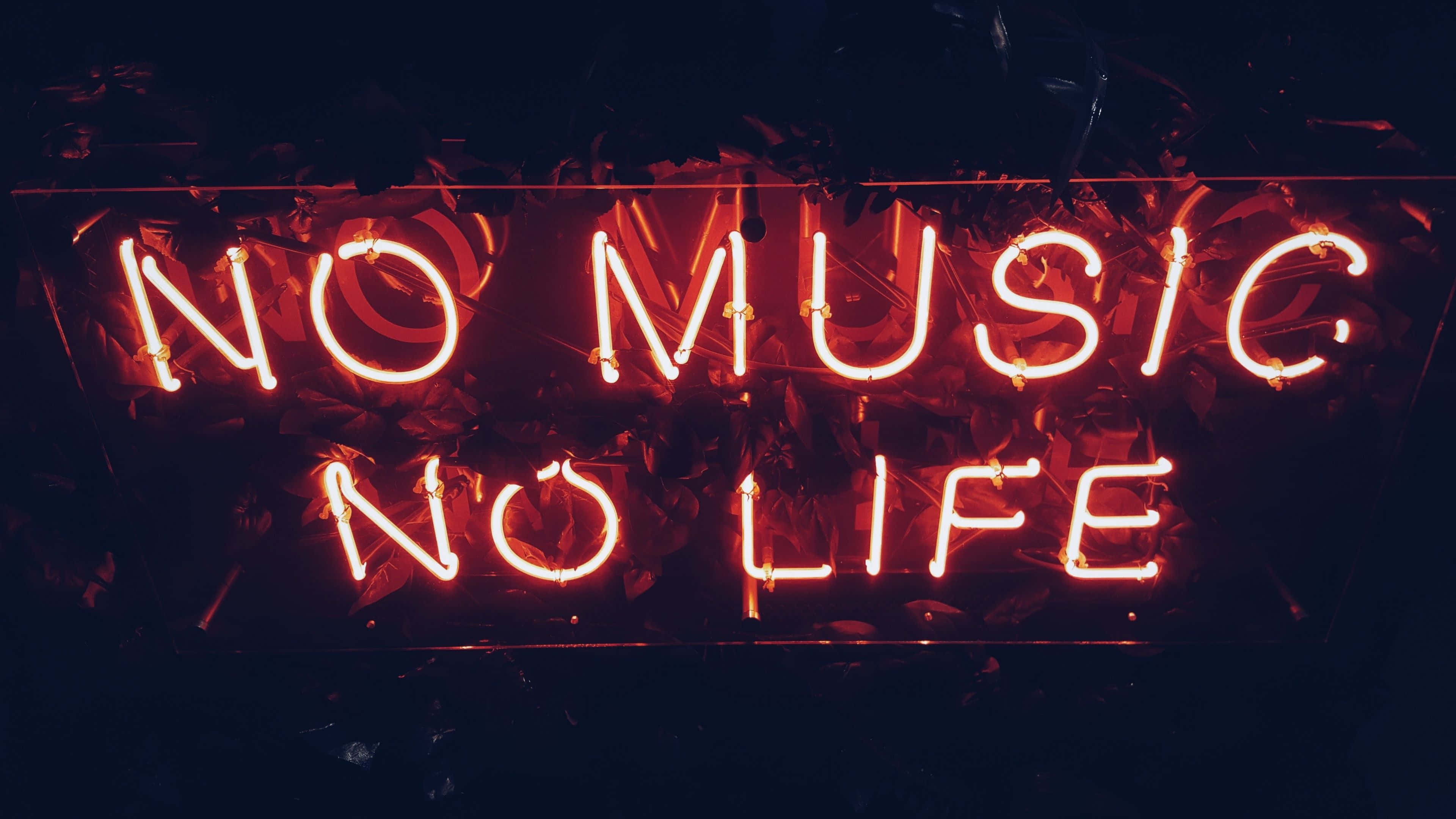 Negru Roșu Neon Fără Muzică Fără Viață Fundal