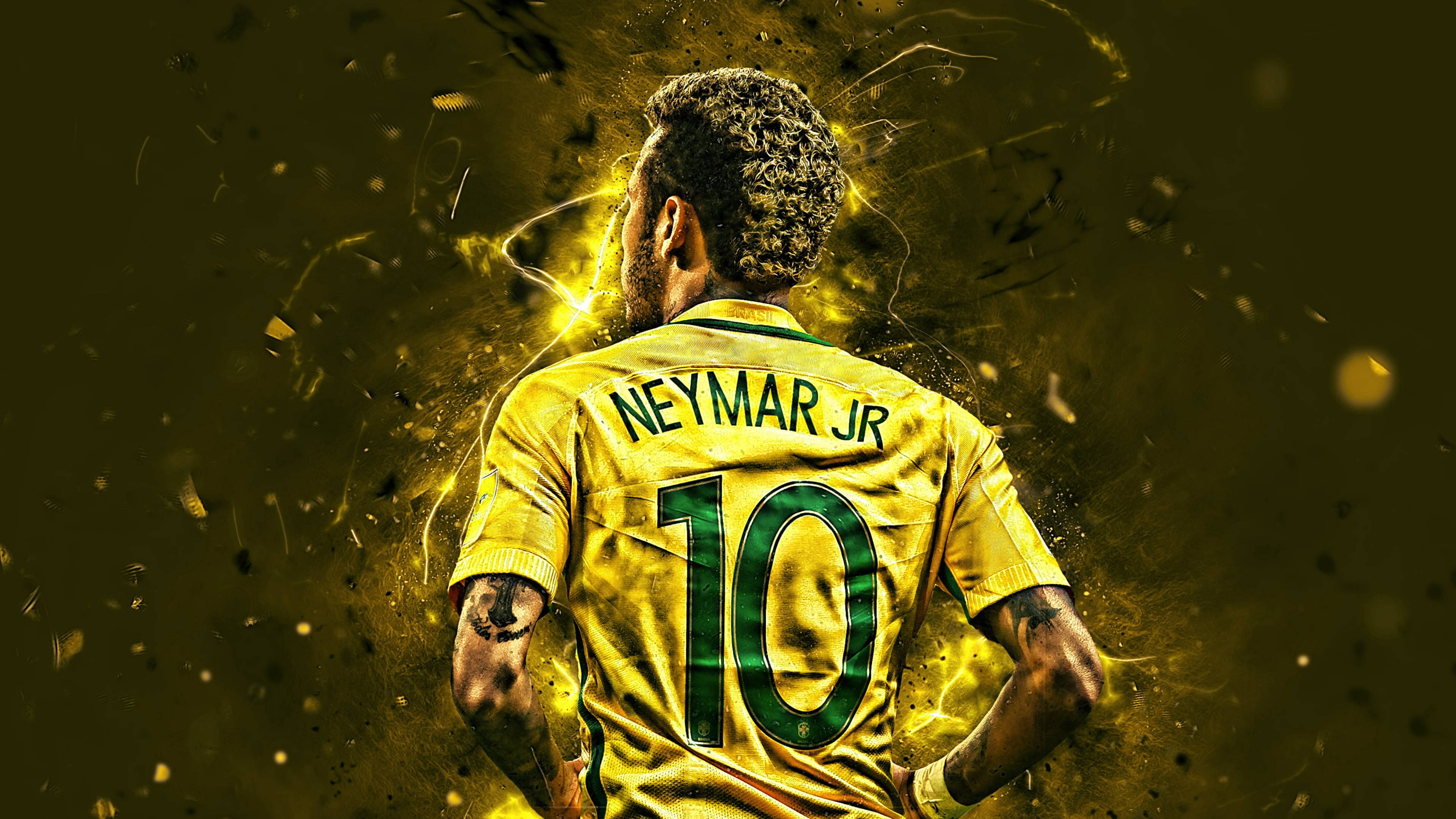 Neymar 4K Neon Galben Edit Fundal