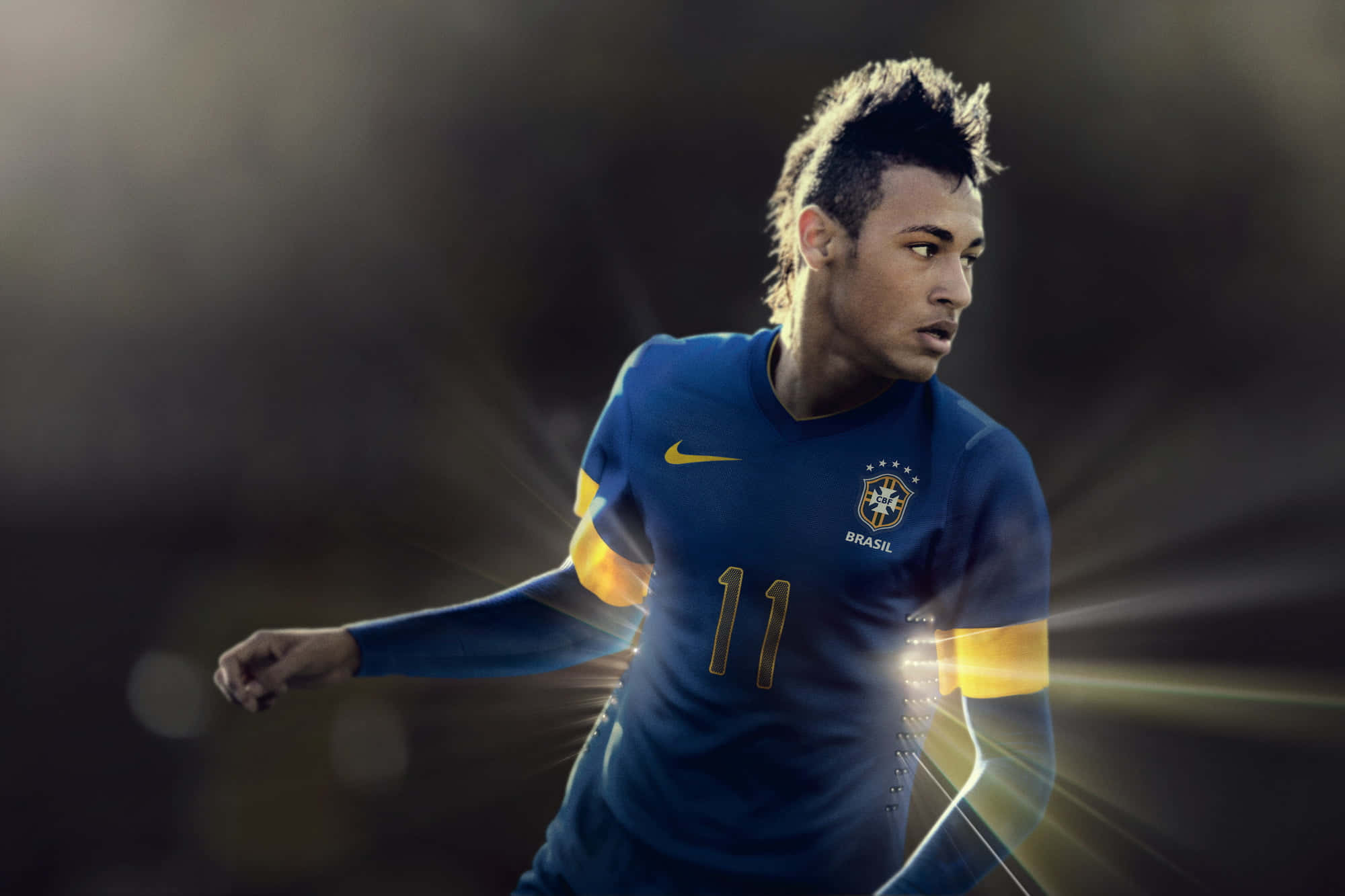 Neymar demonstrându-și abilitățile de fotbal Fundal