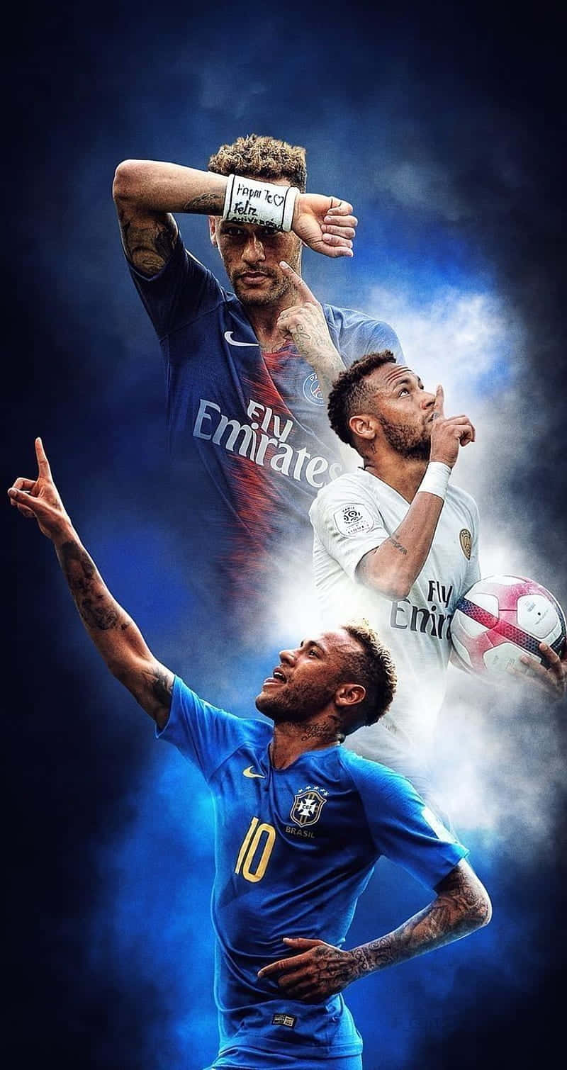 Neymar demonstrează controlul mingii Fundal