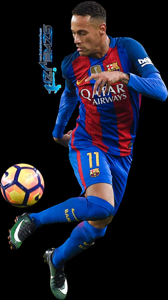 Neymar FC Barcelona în acțiune Fundal