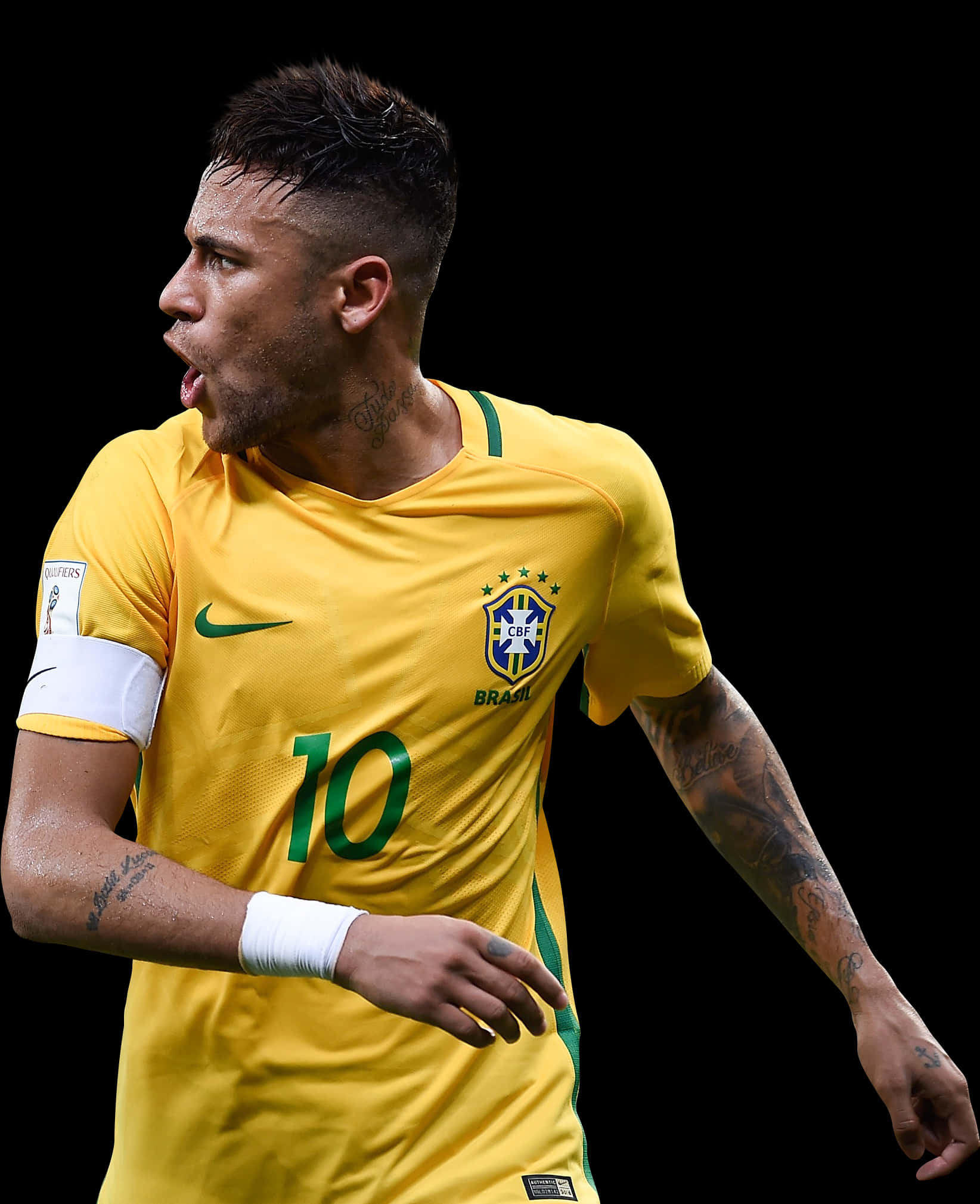 Neymar în Acțiune Tricou Brazilia Fundal