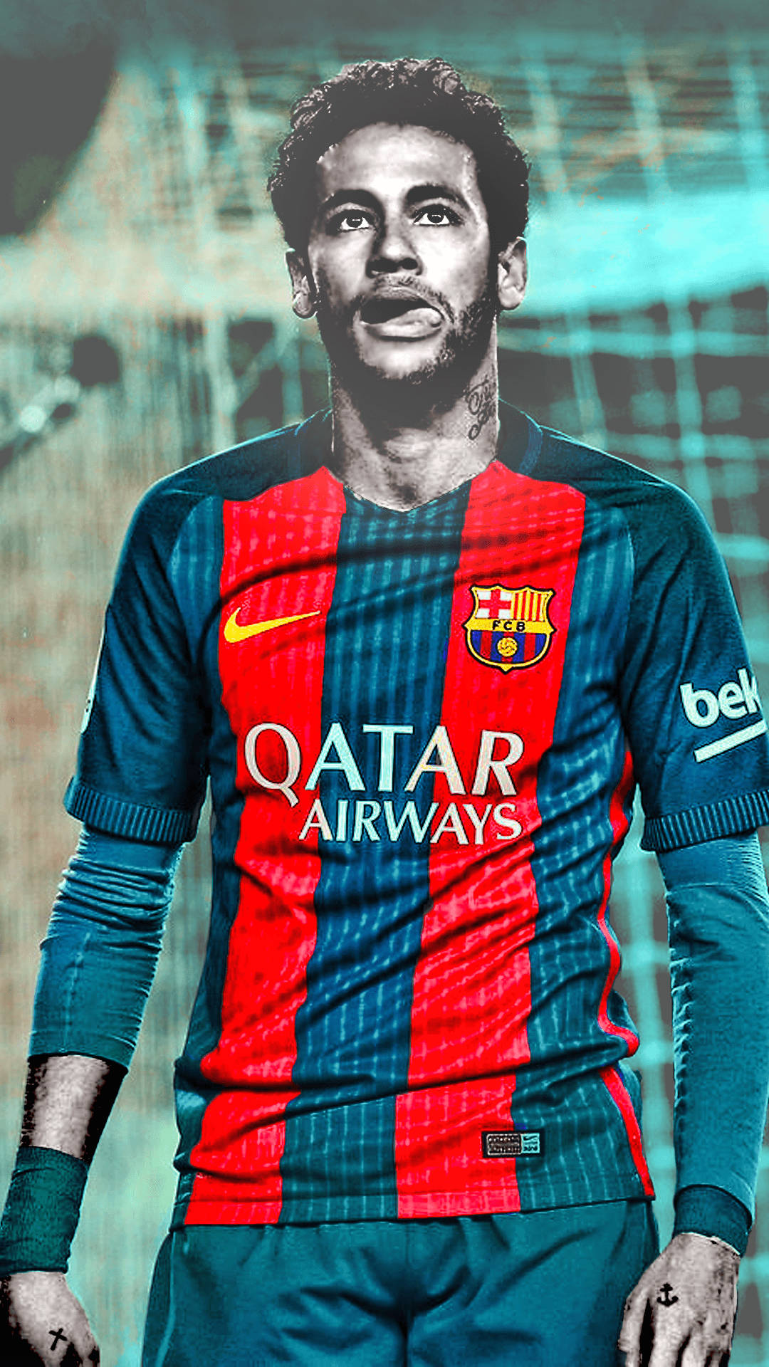 Neymar Jr îmbrățișează culorile strălucitoare Fundal