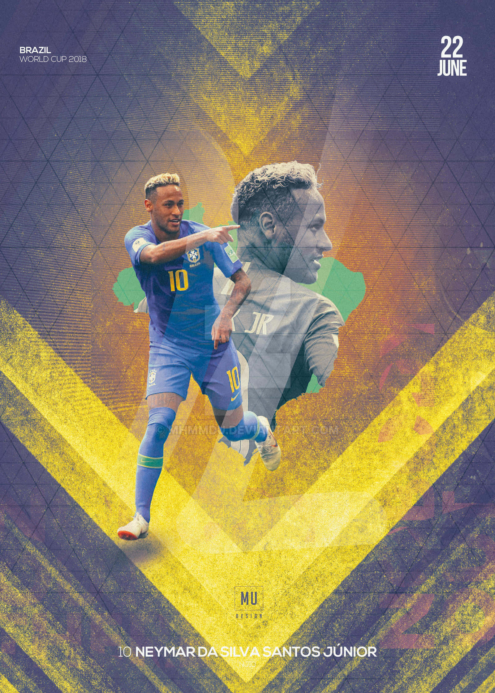 Neymar Jr în acțiune dinamică în timpul unui meci profesionist de fotbal Fundal