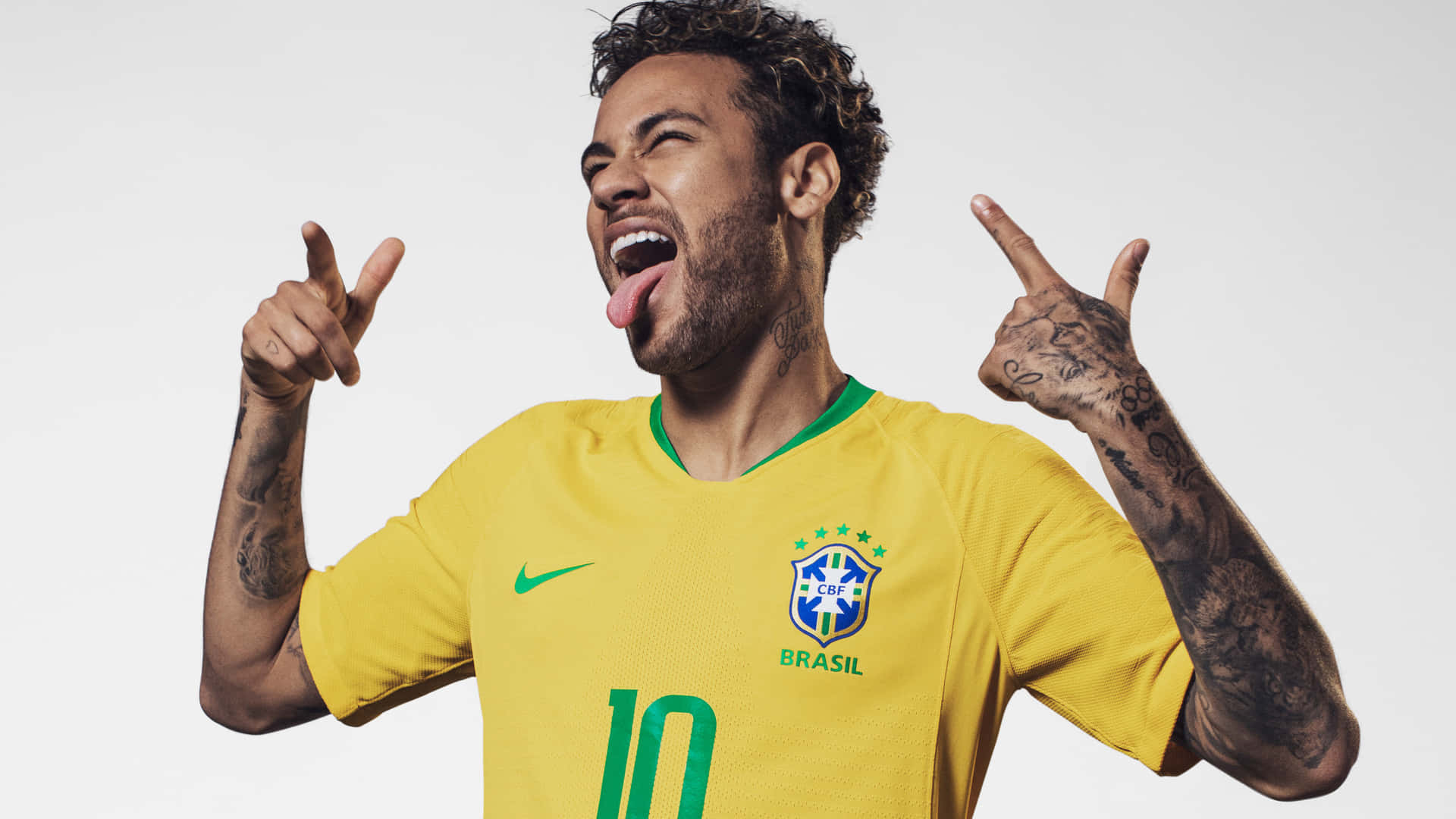 Neymar Jr. marcând un gol spectaculos Fundal