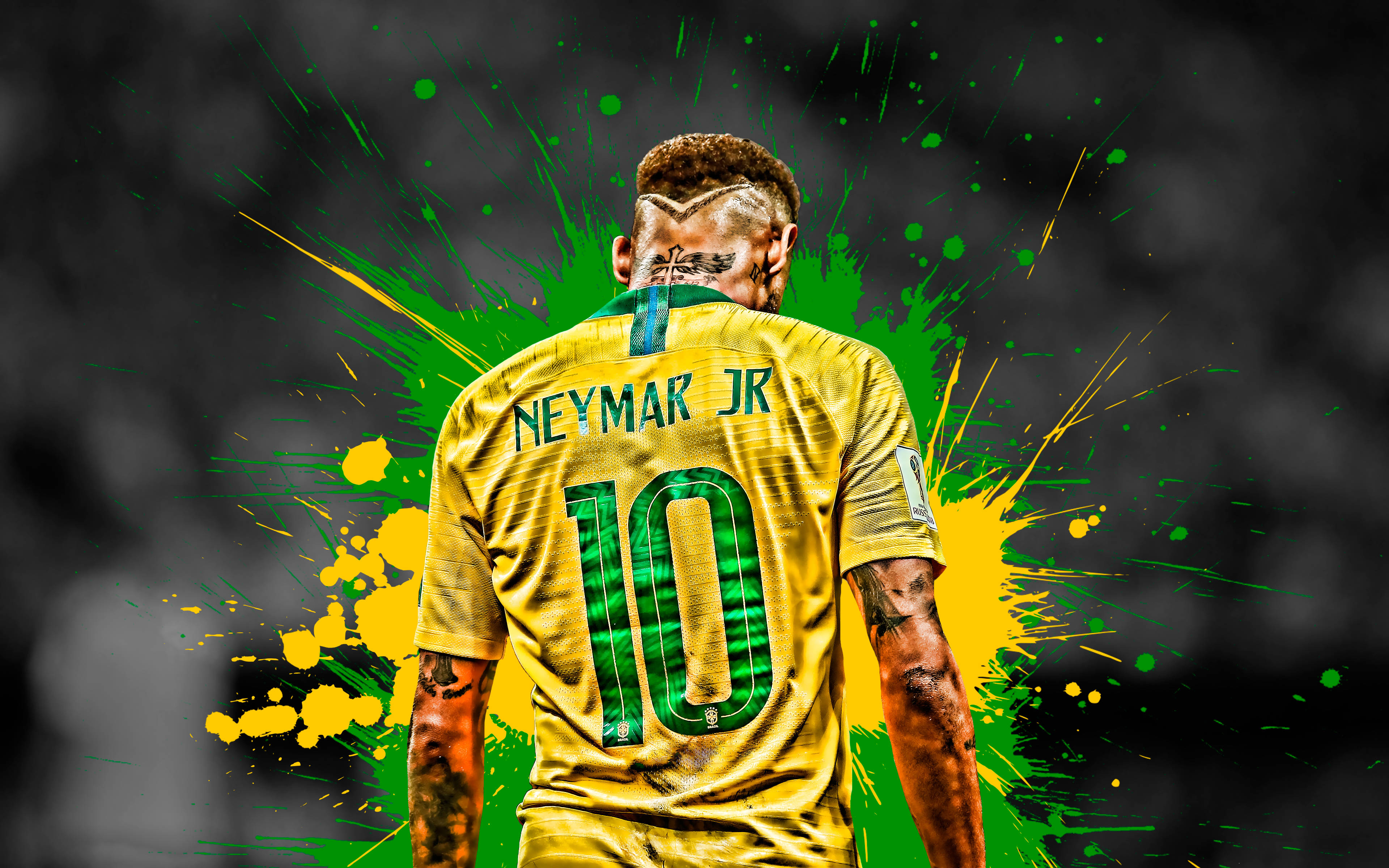 Neymar Jr Stropi Galben-Vești Fundal