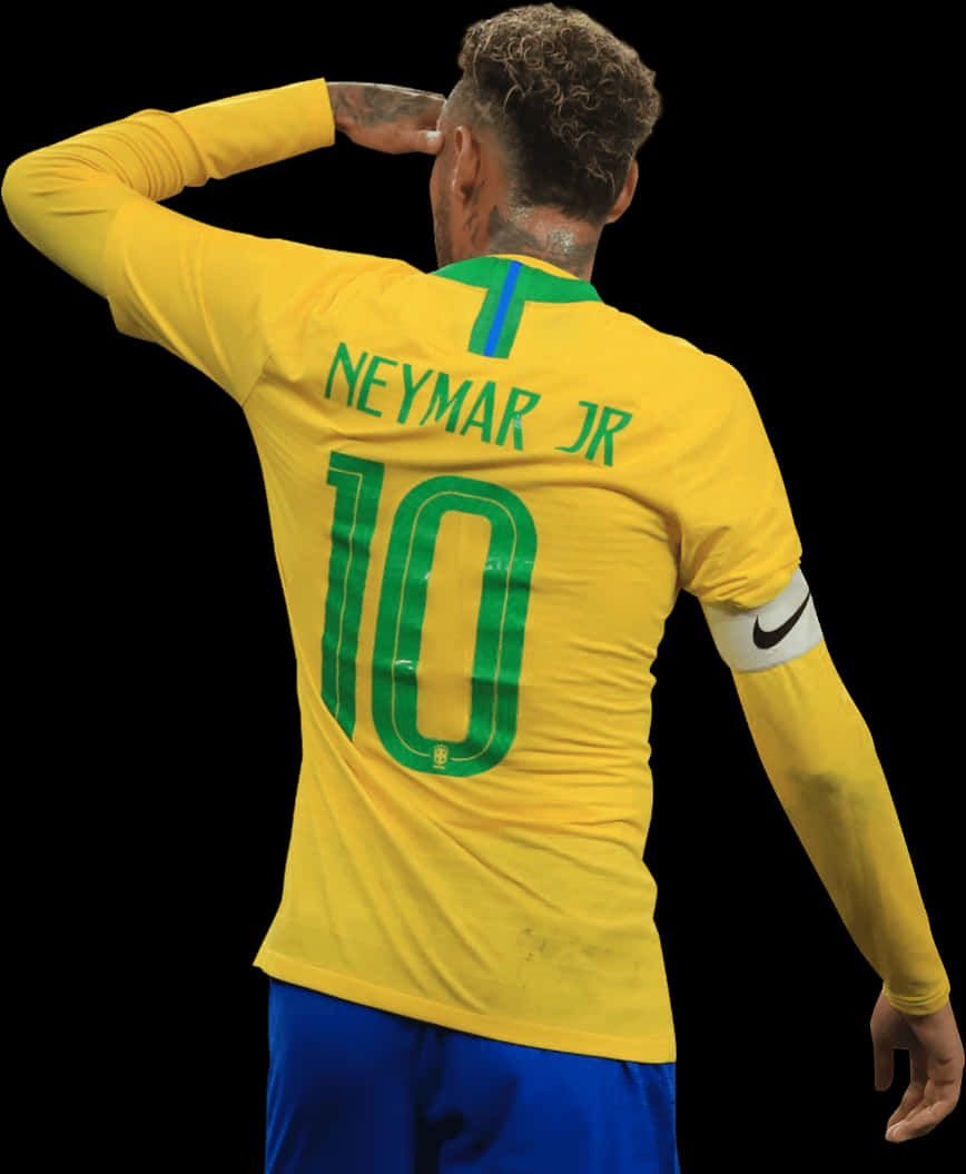 Neymar Jr Tricou Brazilia Numărul 10 Fundal