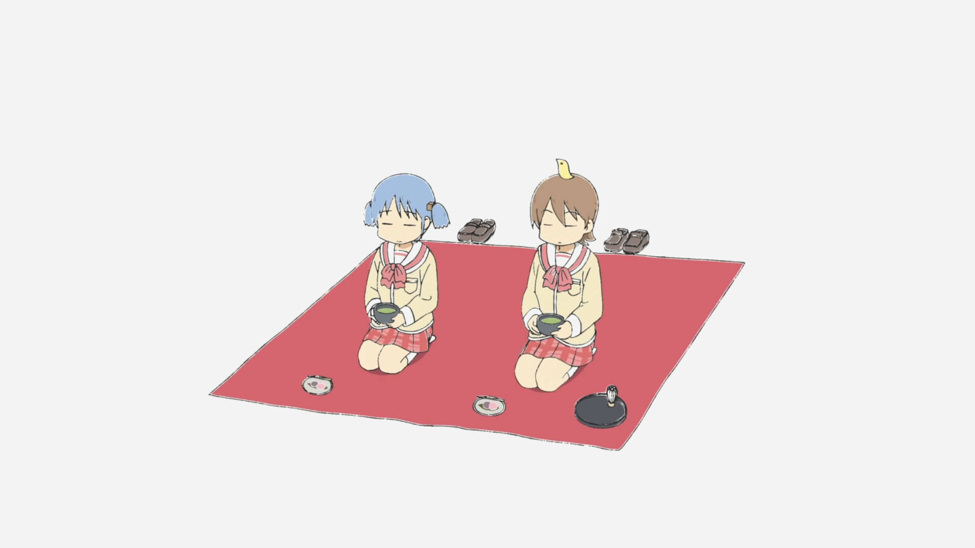 Nichijou Mio și Yuuko la picnic Fundal