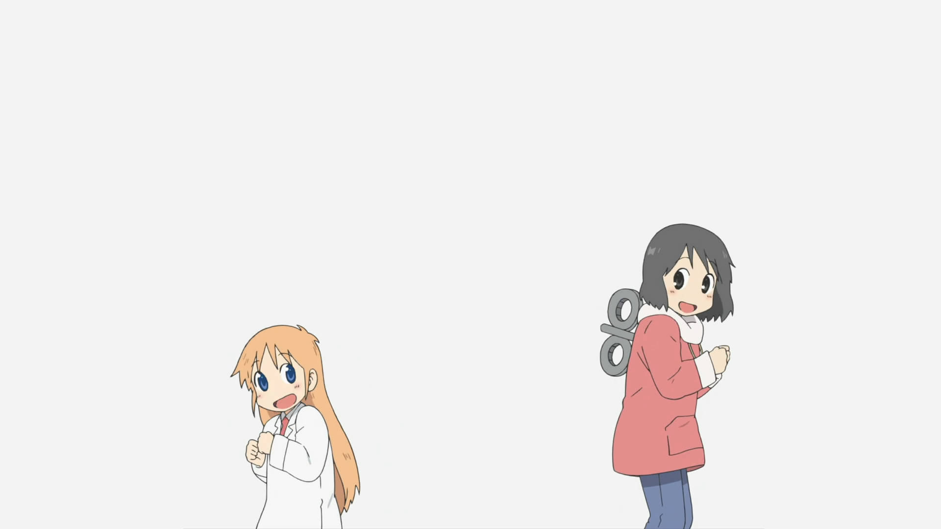 Nichijou Nano și Hakase dansând Fundal