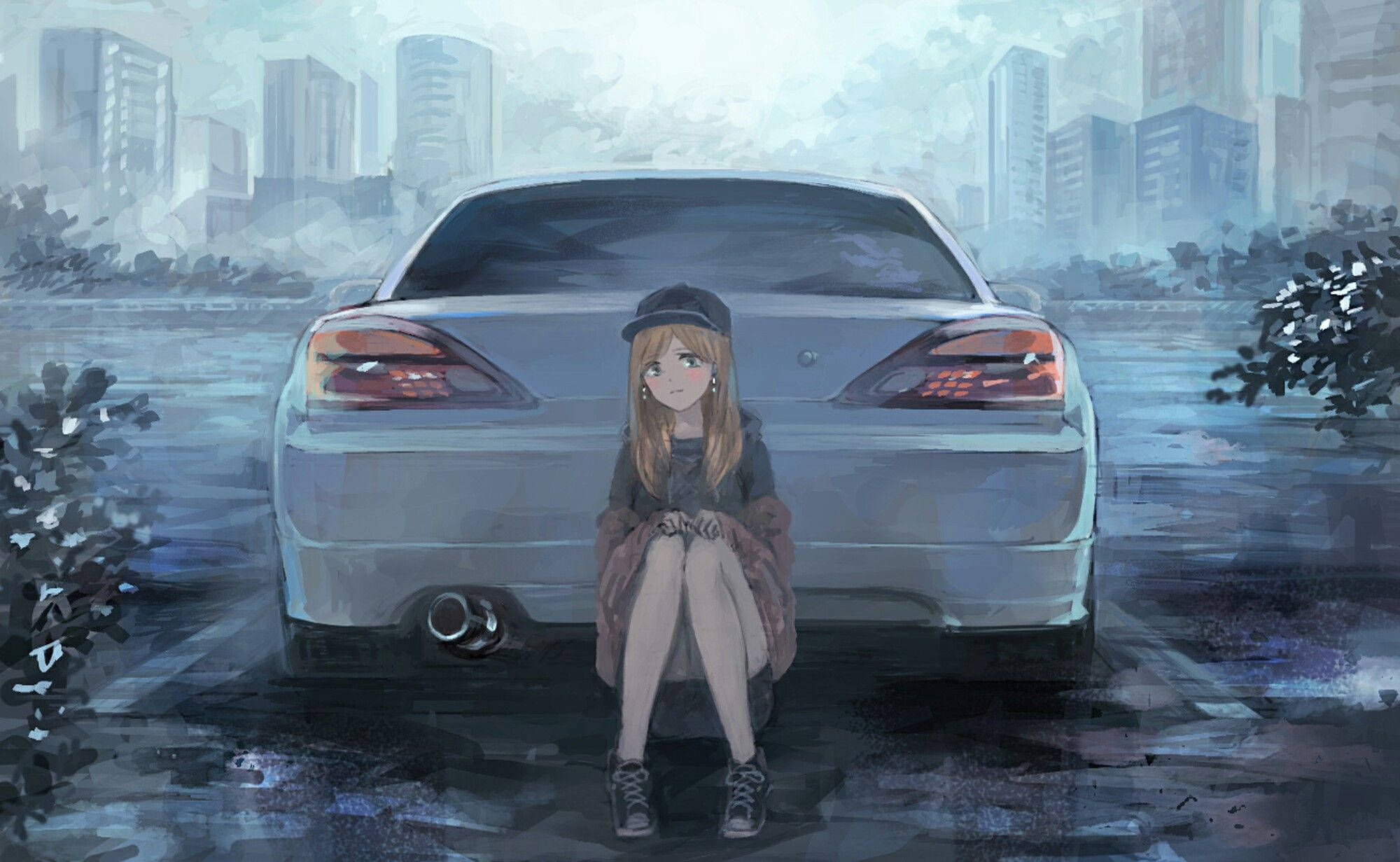 Nissan Silvia Mașină Anime Fundal