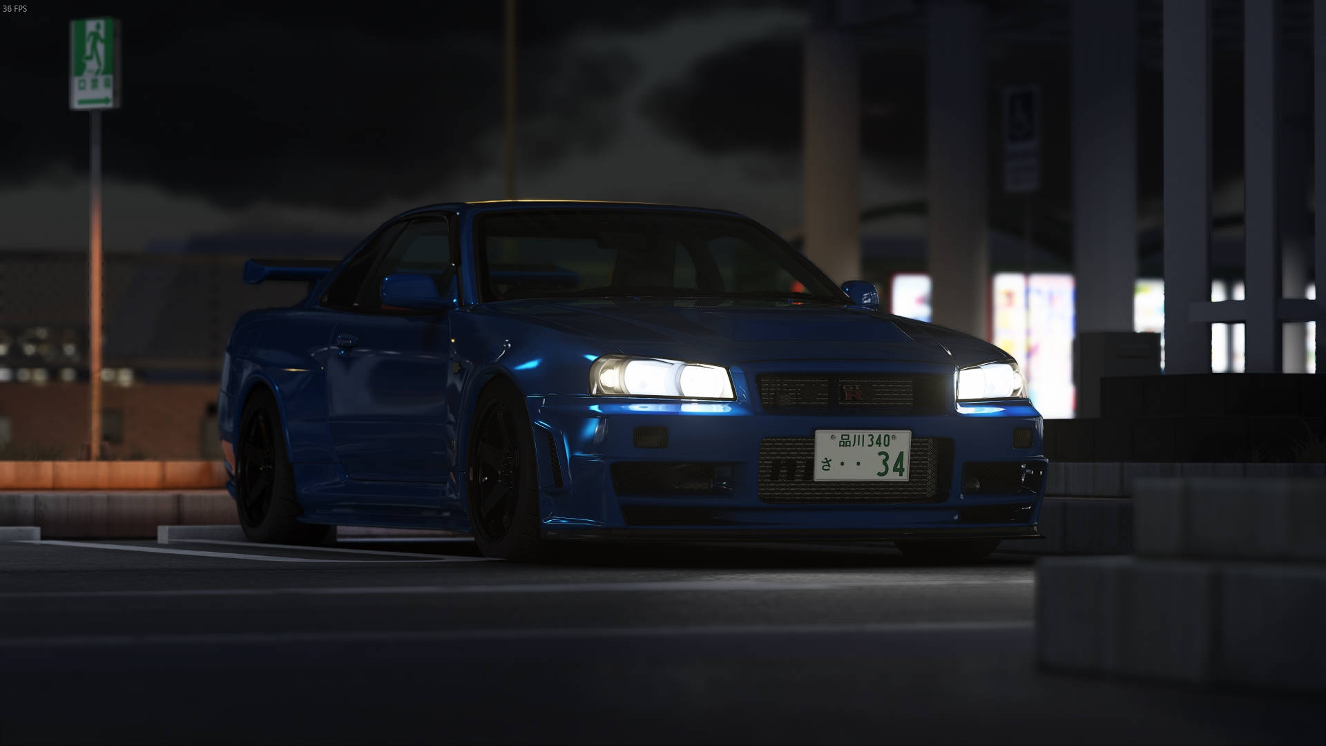 Nissan Skyline GTR R34 modificat Fundal