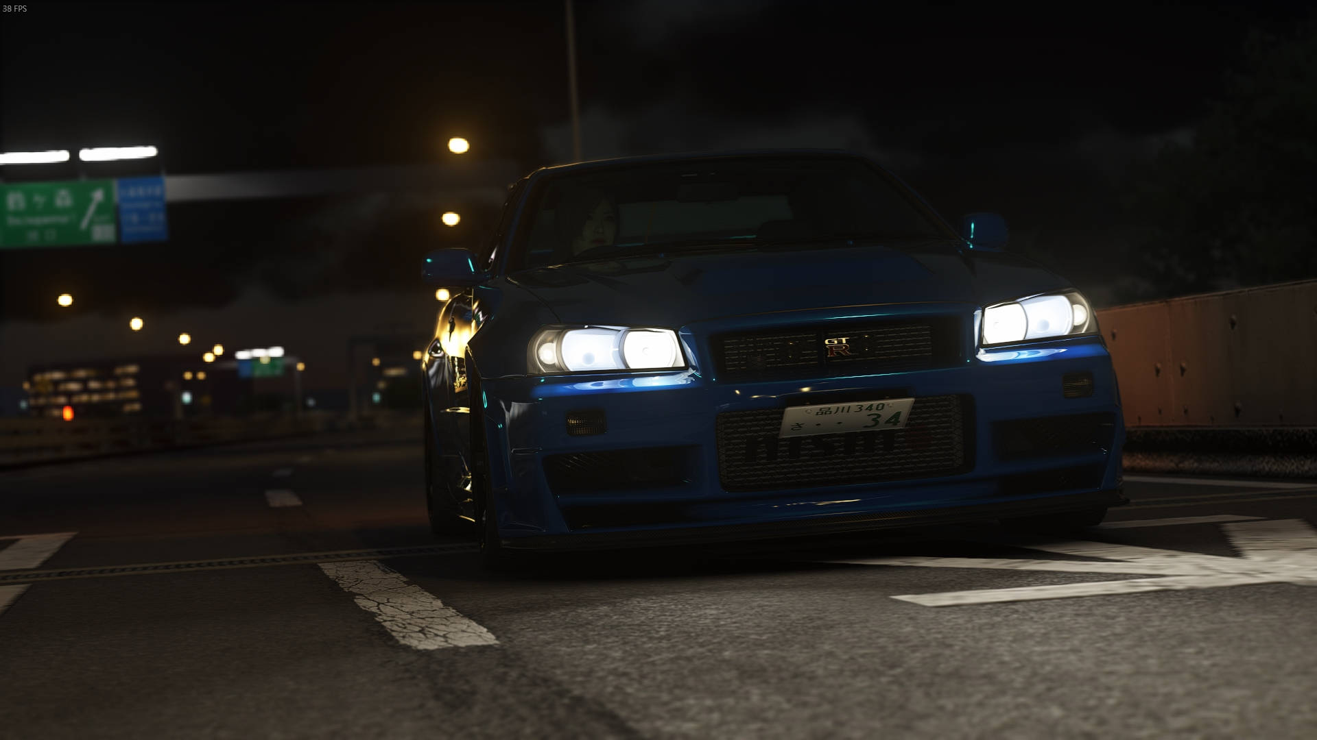 Nissan Skyline GTR R34 pe Autostradă Fundal