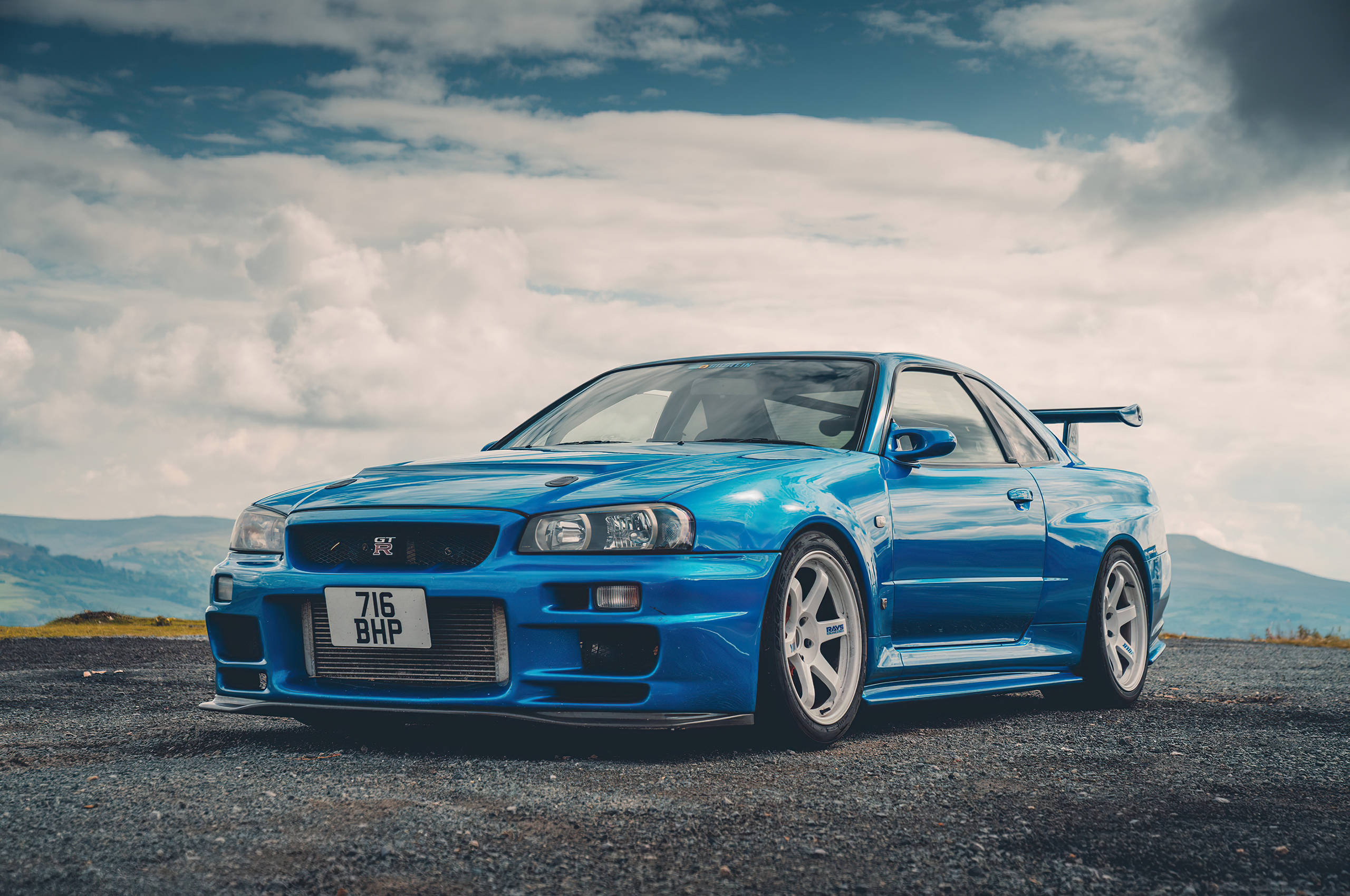 Nissan Skyline GTR R34 Turcoaz Fundal