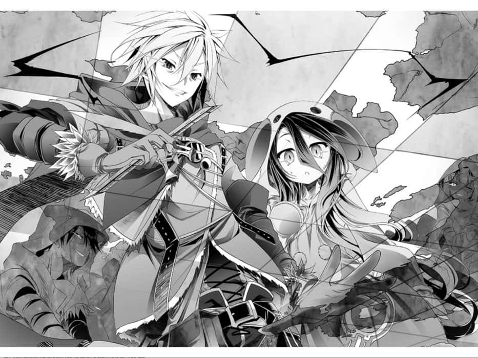 No Game No Life Sora Shiro Imagine Gri Fundal