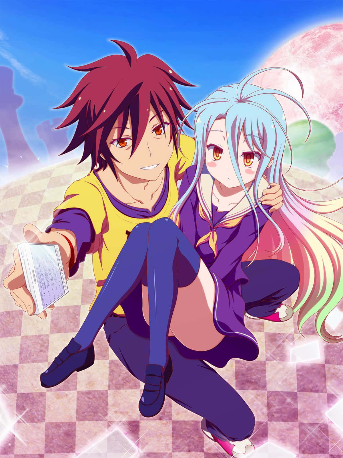 No Game No Life Sora și Shiro Imagine Fundal