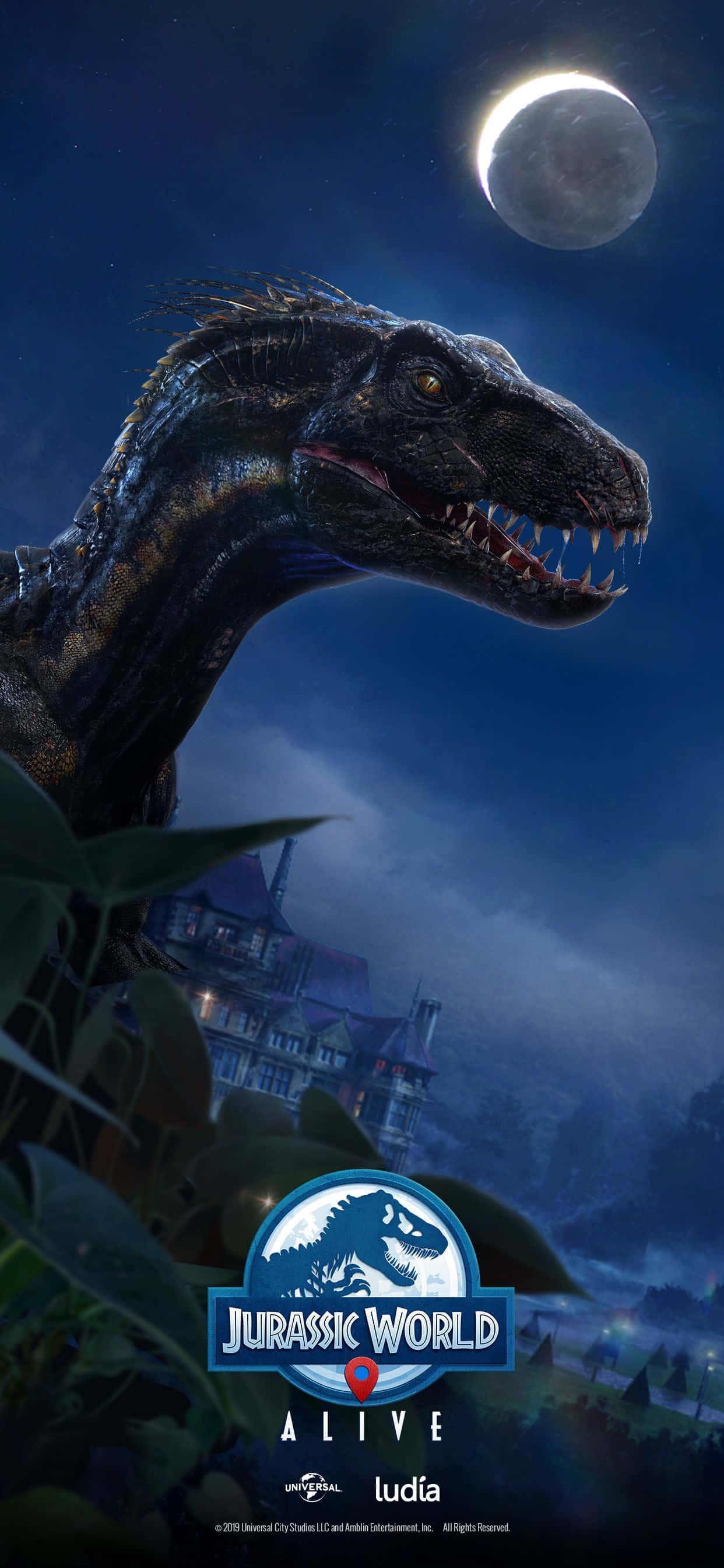 Blue Jurassic World Noapte Fundal