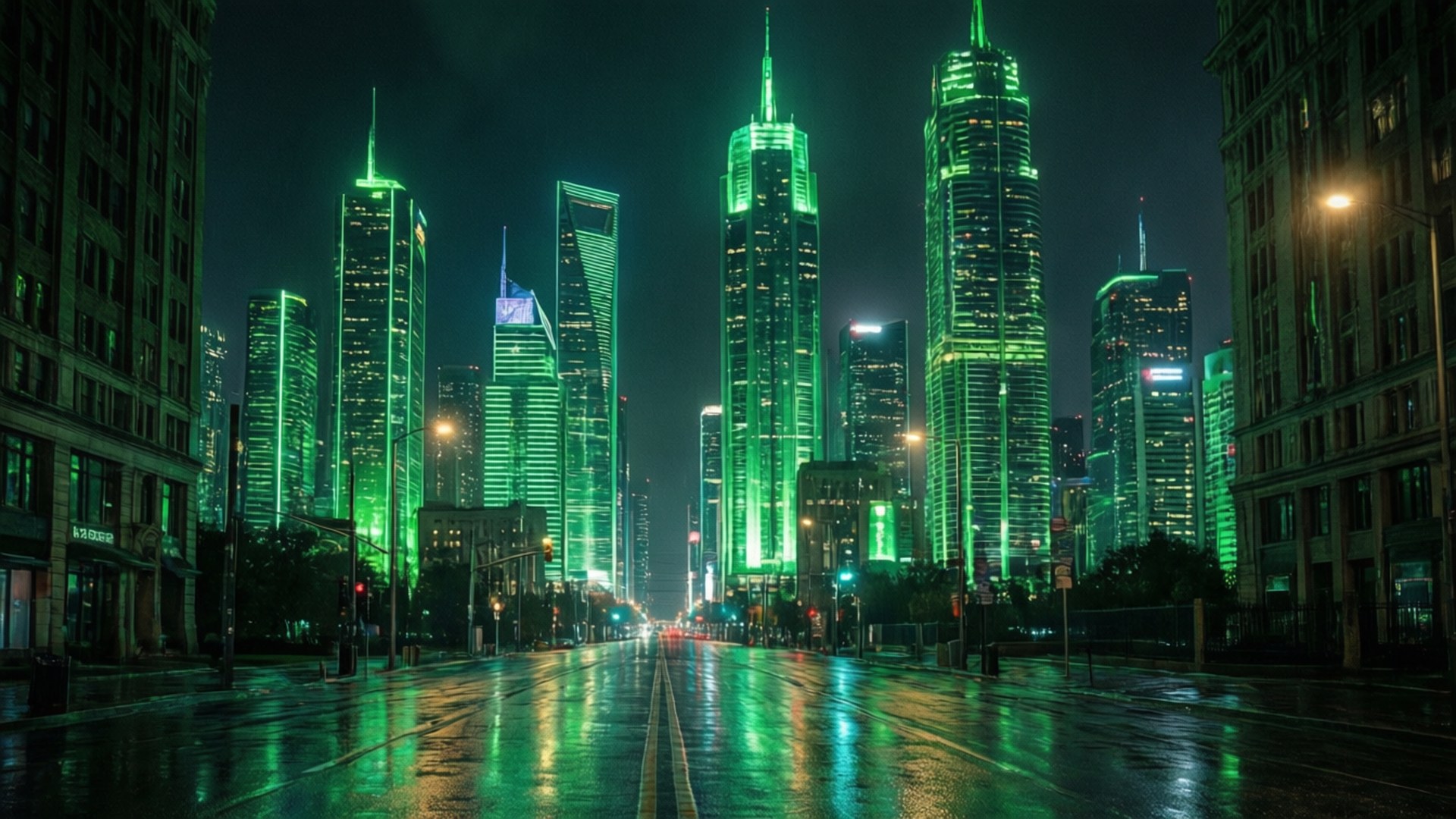 Nopți în Orașul Neon Fundal