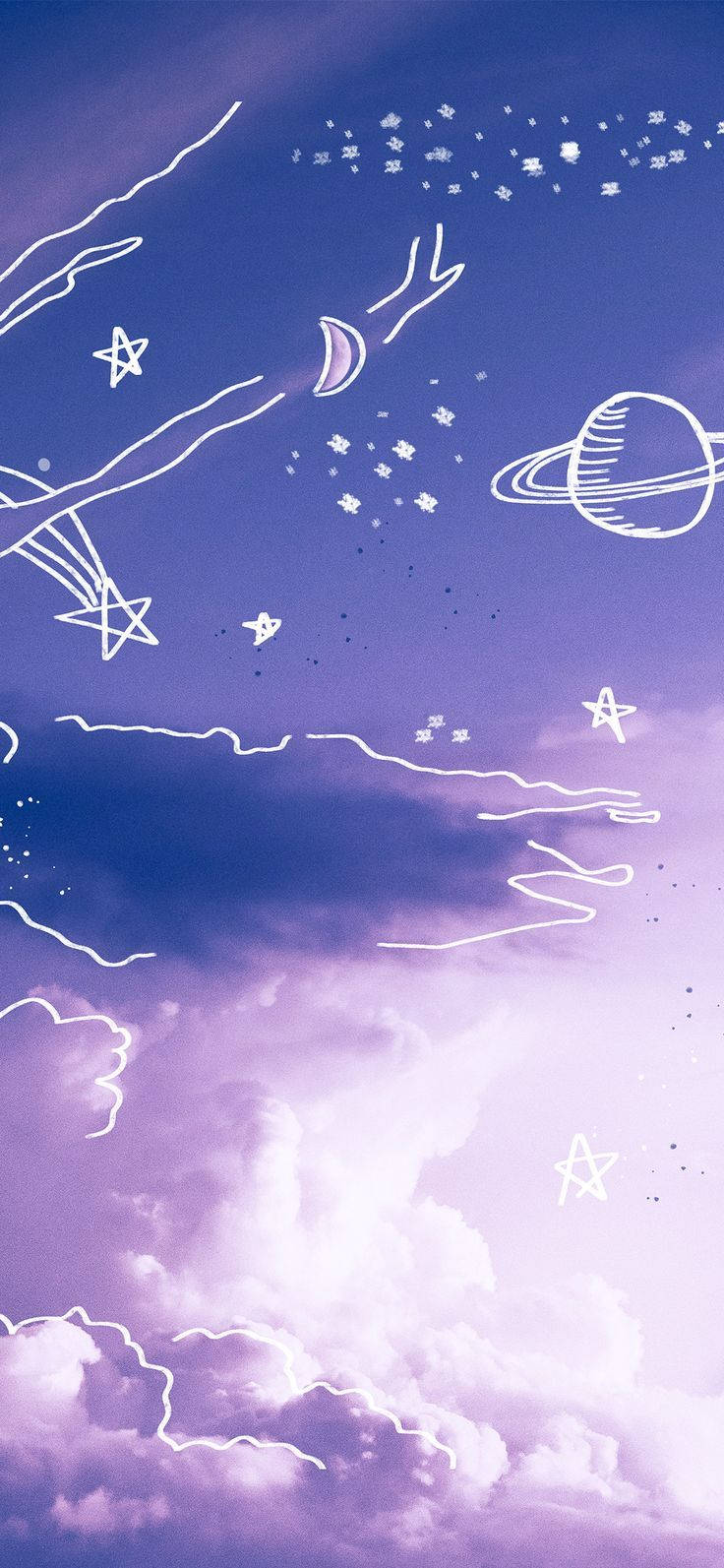Nor și Planete Pastel Mov Tumblr Fundal