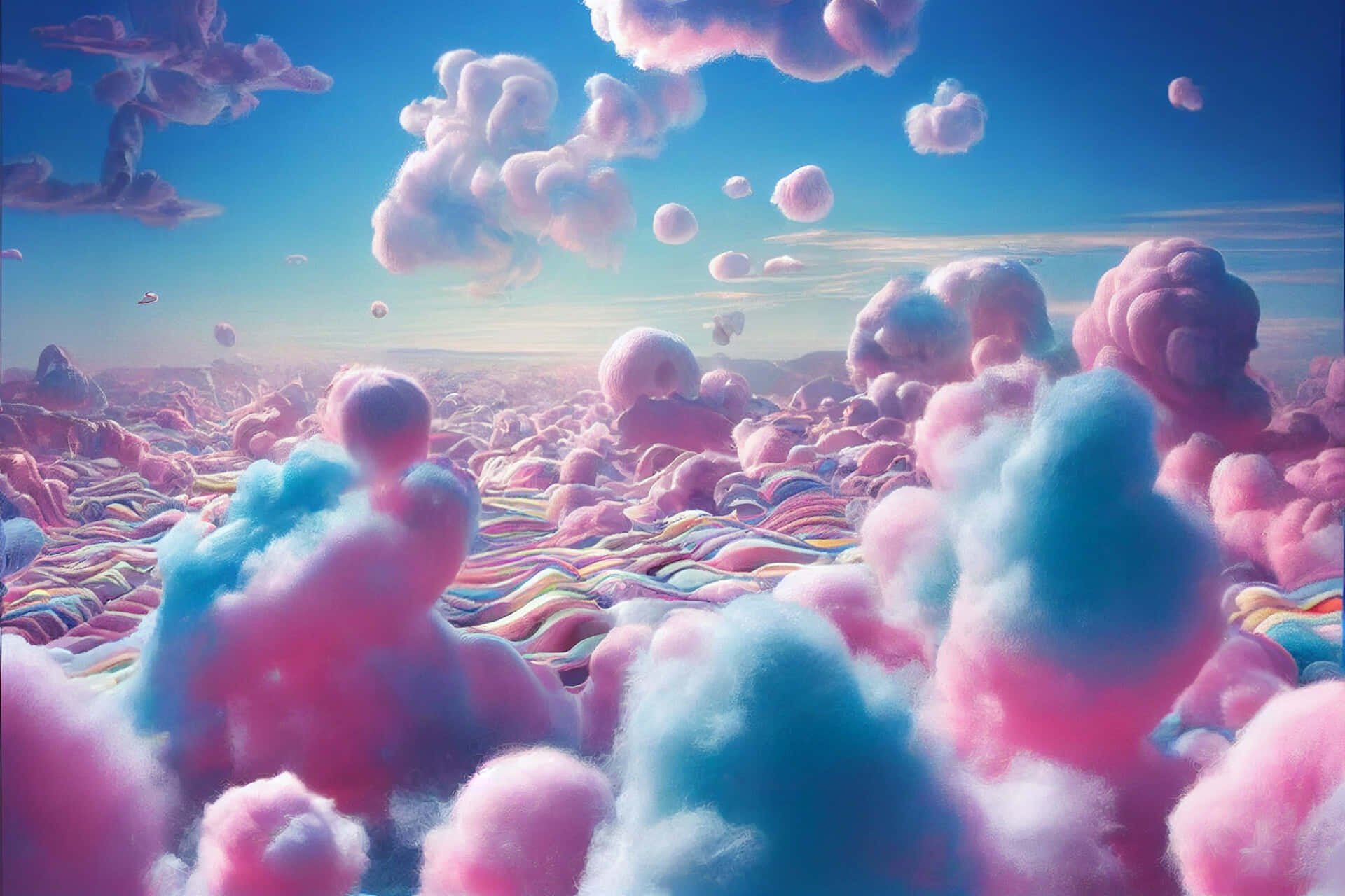 Noroi estetic trippy în nuanțe de roz și albastru Fundal