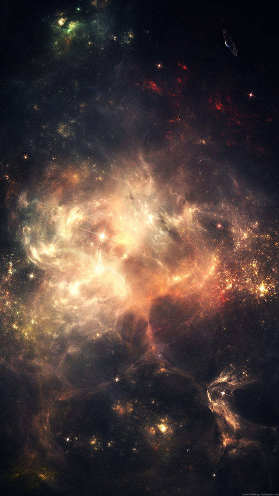 Noruri Aurii și Nebuloase în Spațiu pentru iPhone Fundal