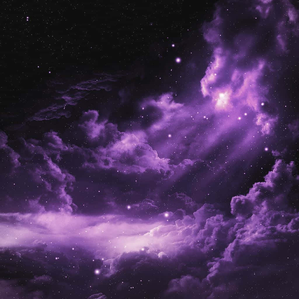 noruri violet pe cer cu stele Fundal