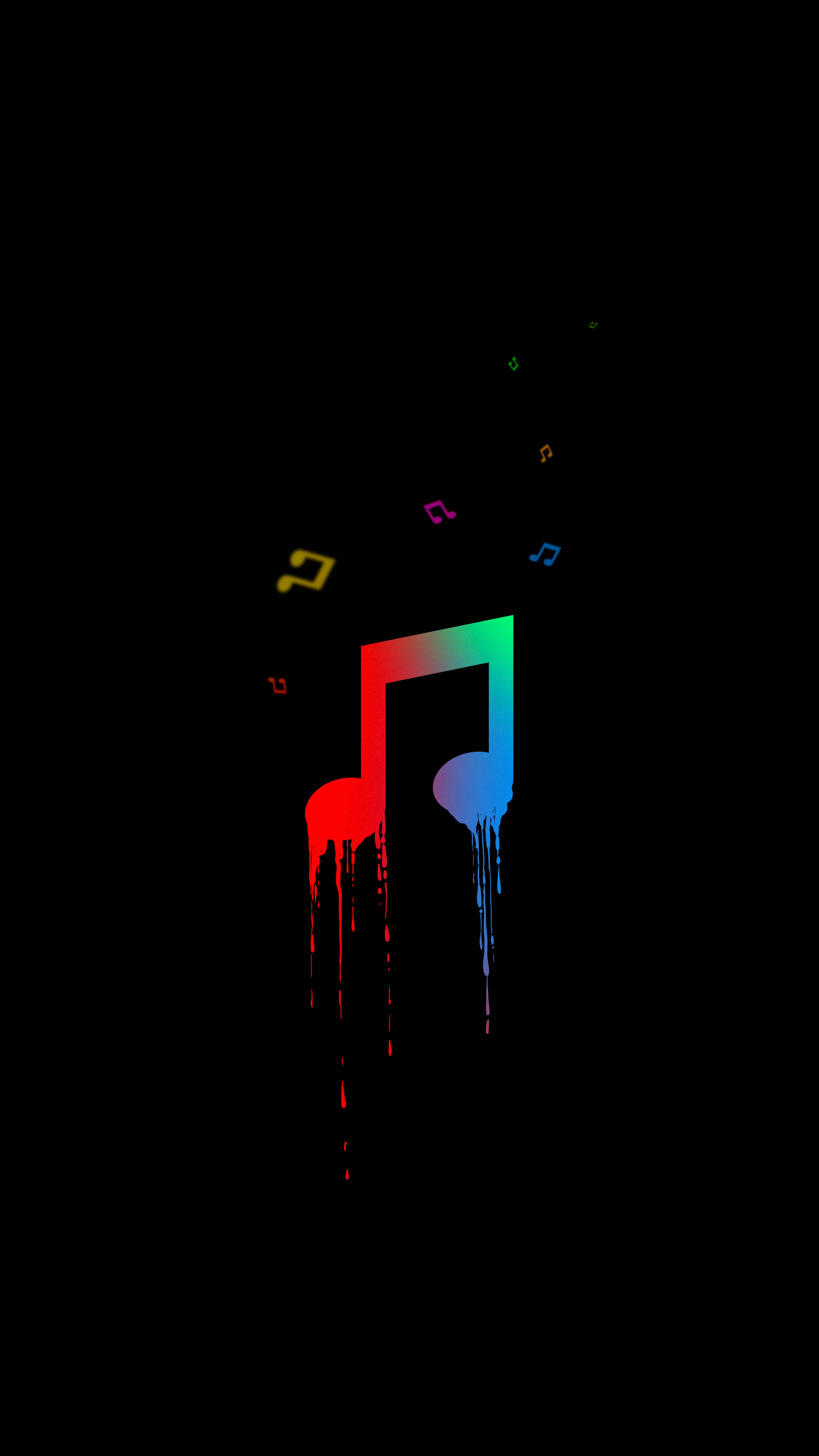 Notă muzicală colorată 8K pentru telefon Fundal