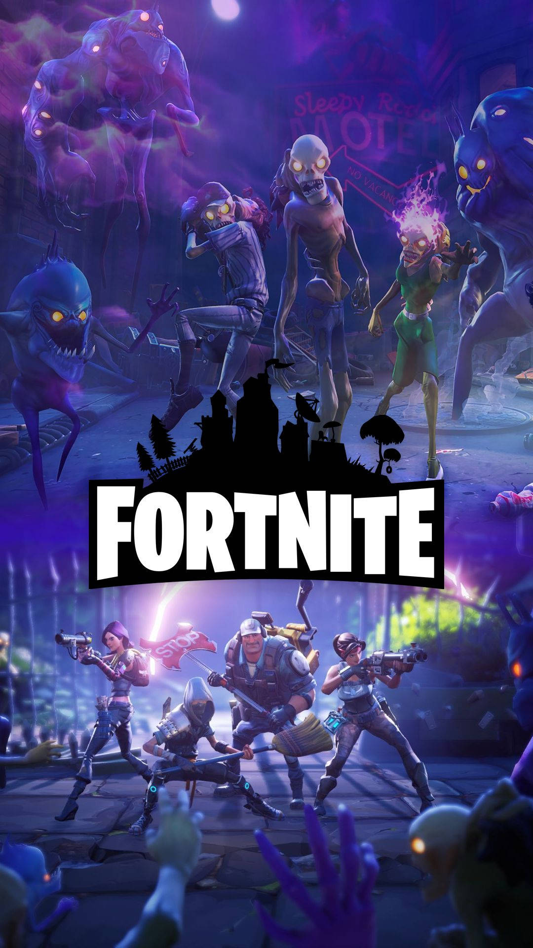 Nu te apropia prea mult de hoarda de zombi în Fortnite Fundal