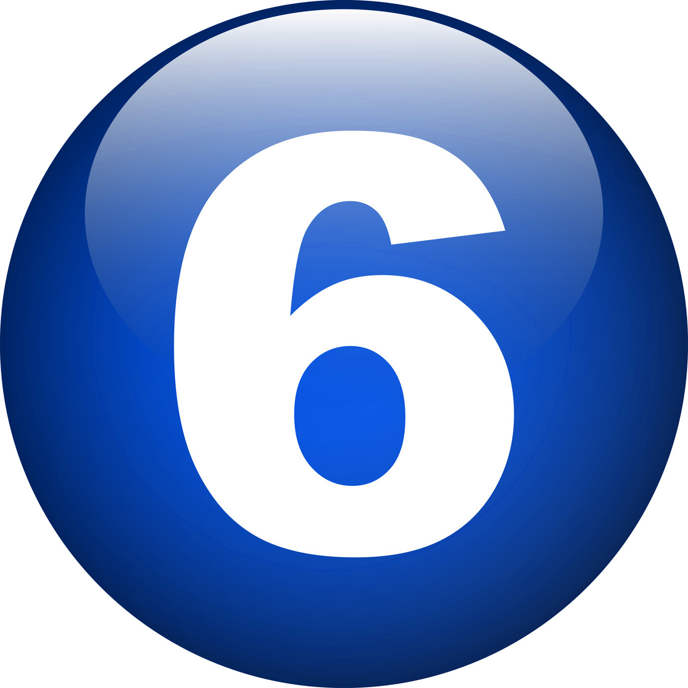 Numărul 6 Pictogramă Cerc Albastru Fundal