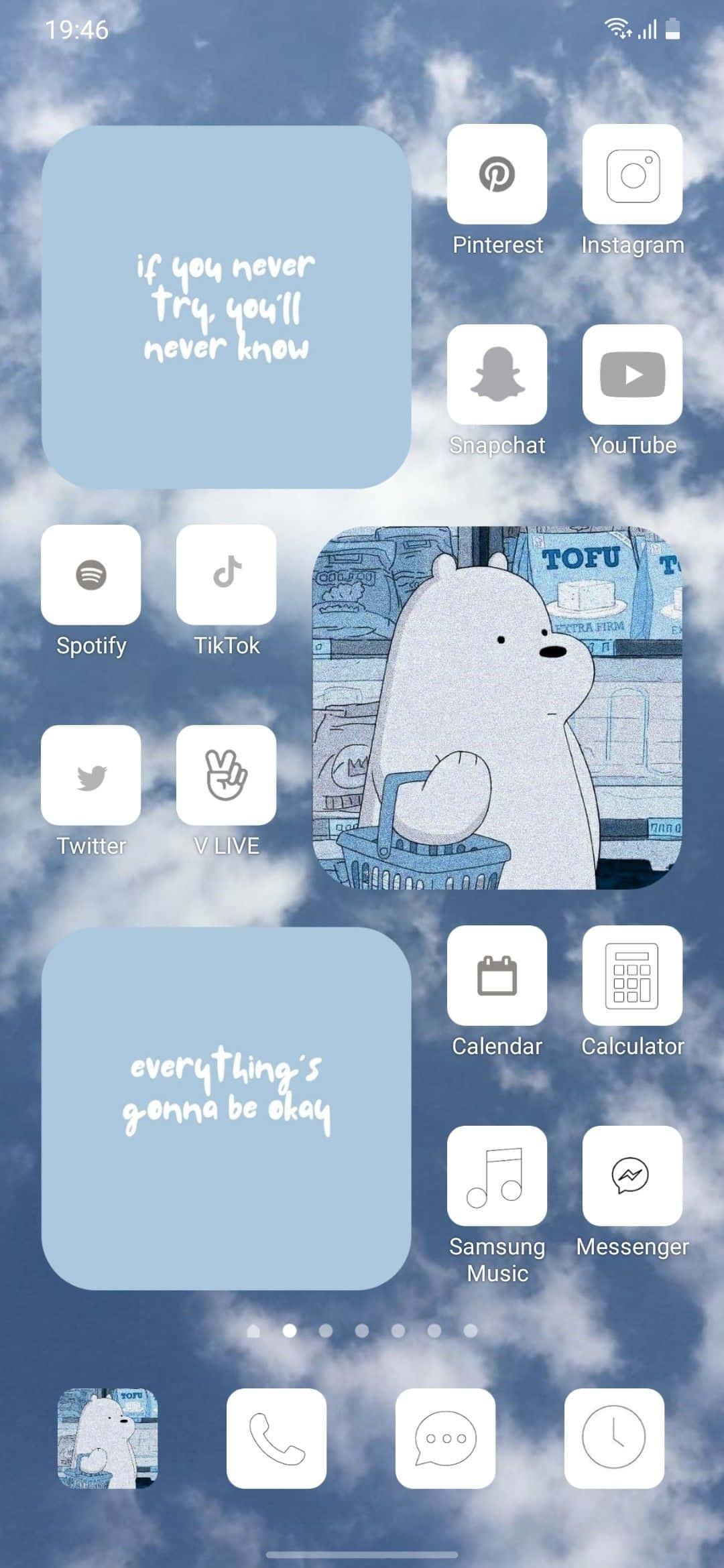 o captură de ecran a aplicației iOS cu un urs și un cer Fundal