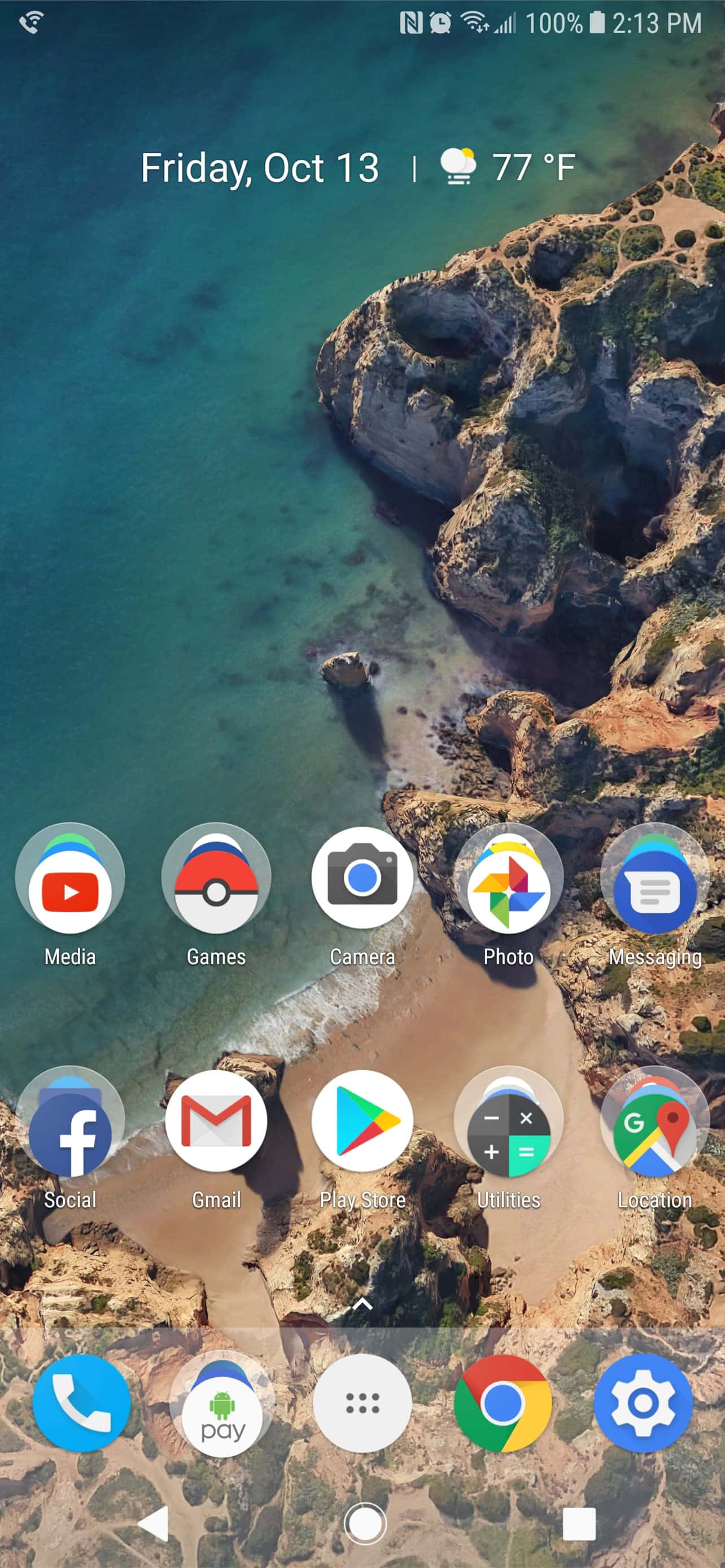 o captură de ecran a ecranului de start Android Fundal