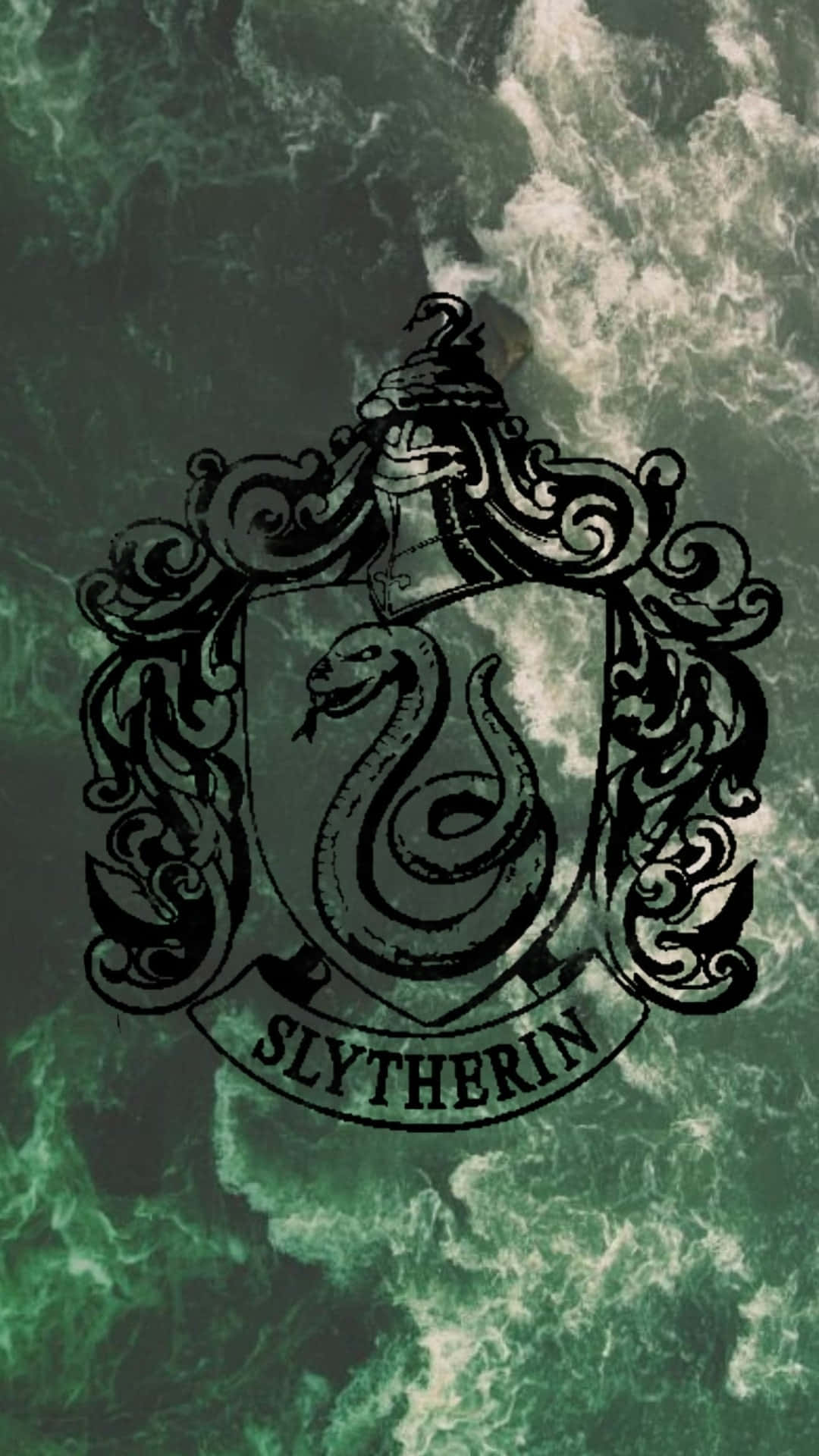 O estetică misterioasă și puternică emanând din adâncurile Casei Slytherin Fundal