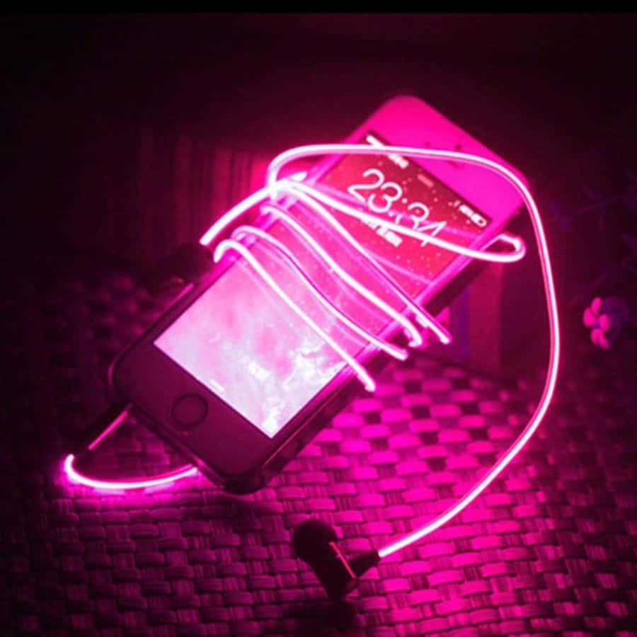 O Estetică Modernă în Roz Neon Fundal