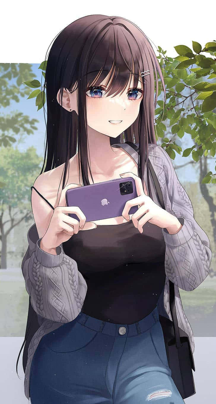 O fetiță anime salută lumea Fundal