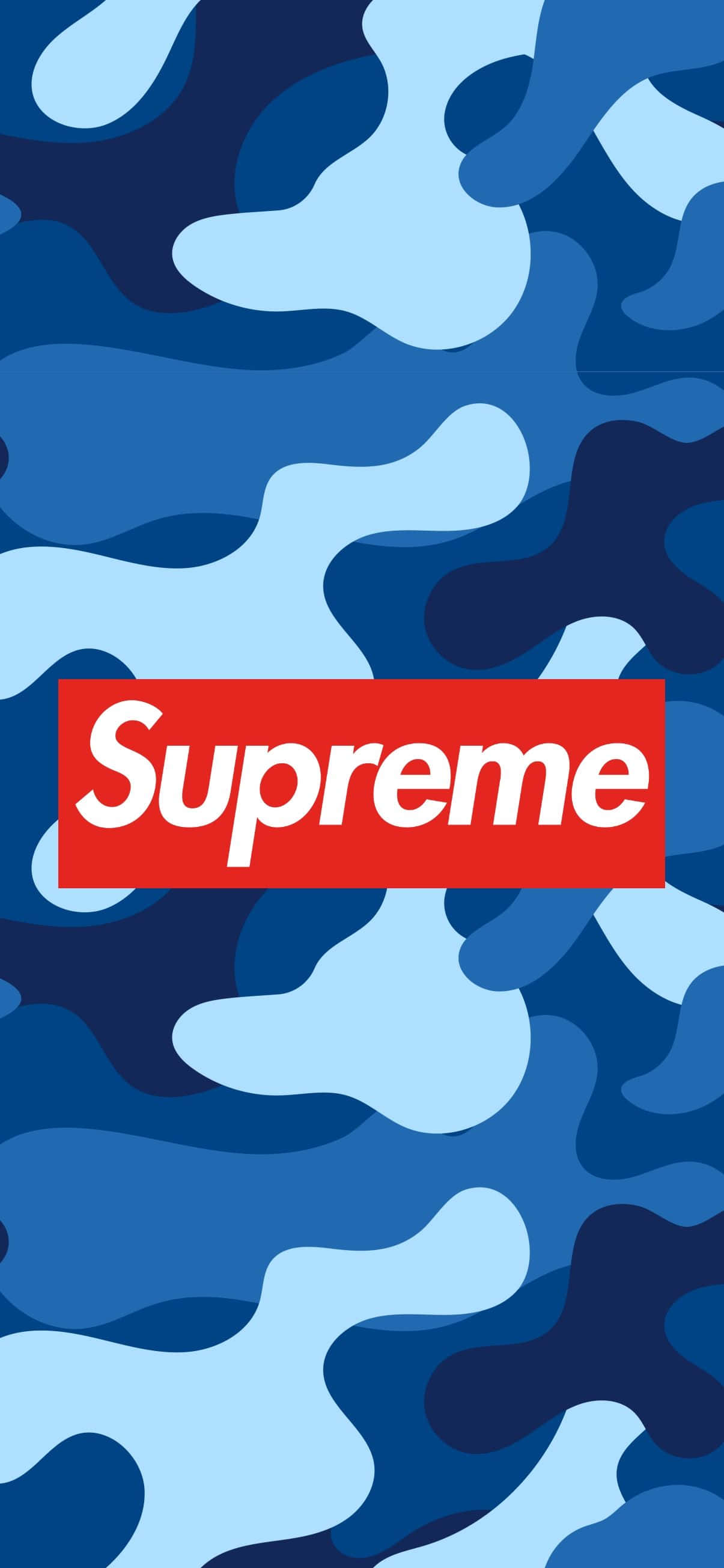 O fotografie apropiată a unui imprimeu elegant BAPE Camo albastru. Fundal
