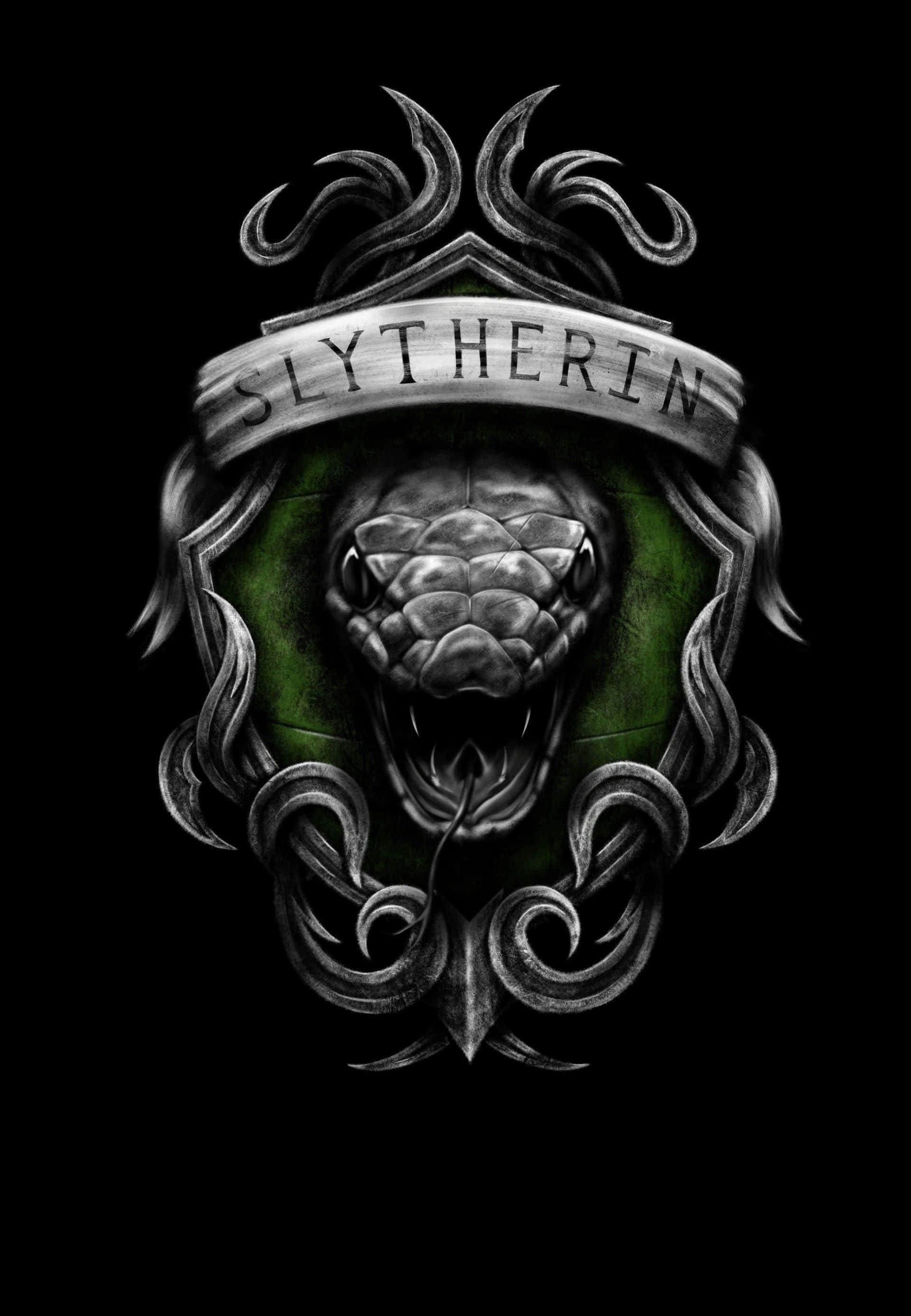 O ilustrație a esteticii misterioase și palpitante Slytherin Fundal
