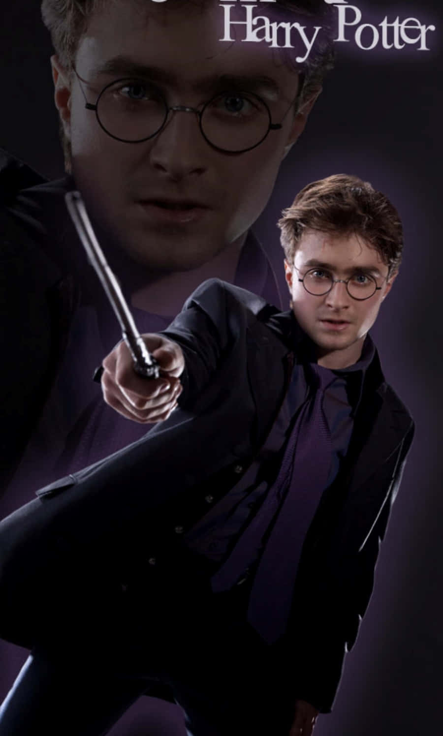 O imagine apropiată a lui Harry Potter din celebra serie de cărți și filme Fundal