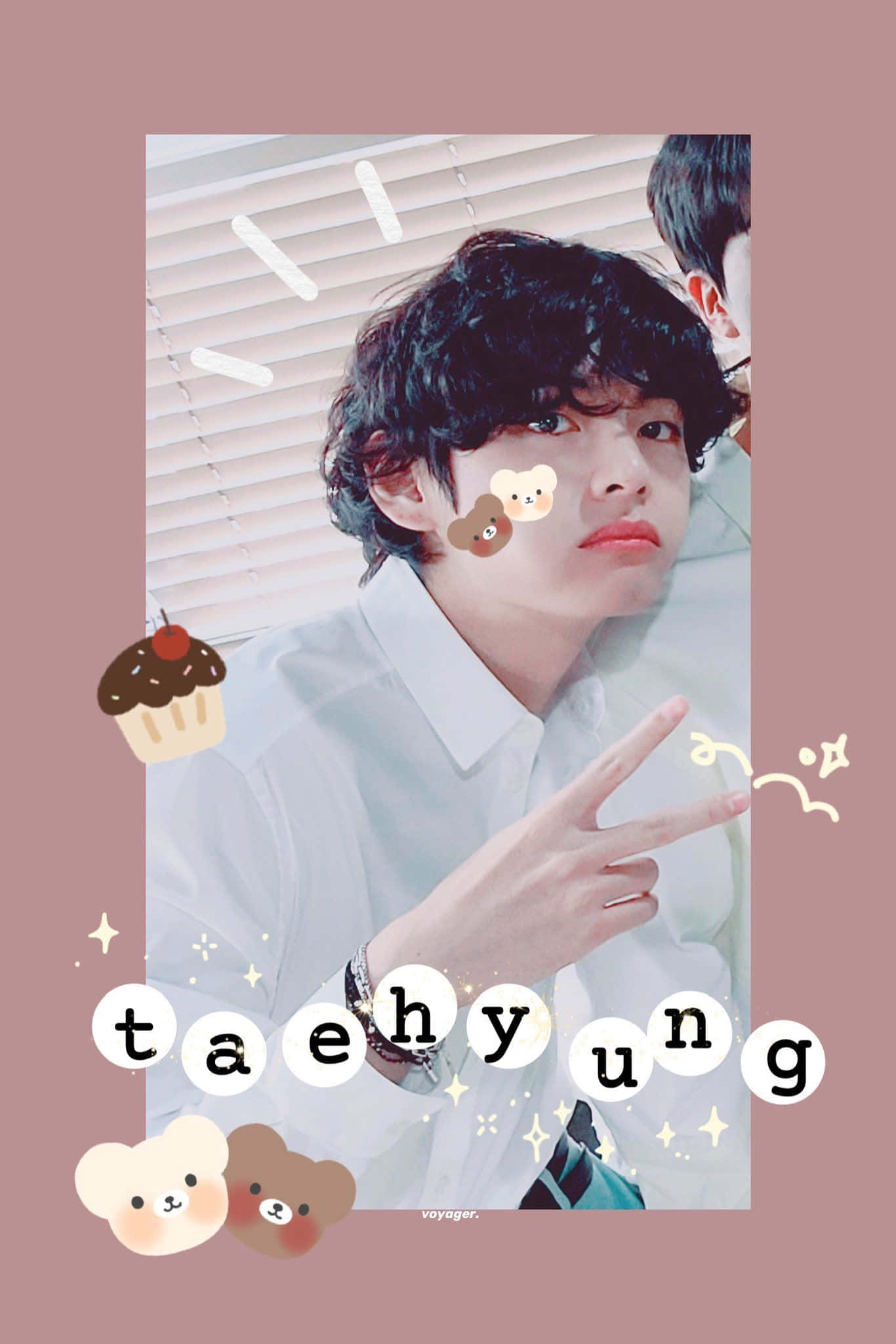 o imagine cu două persoane și cuvintele taehyung Fundal