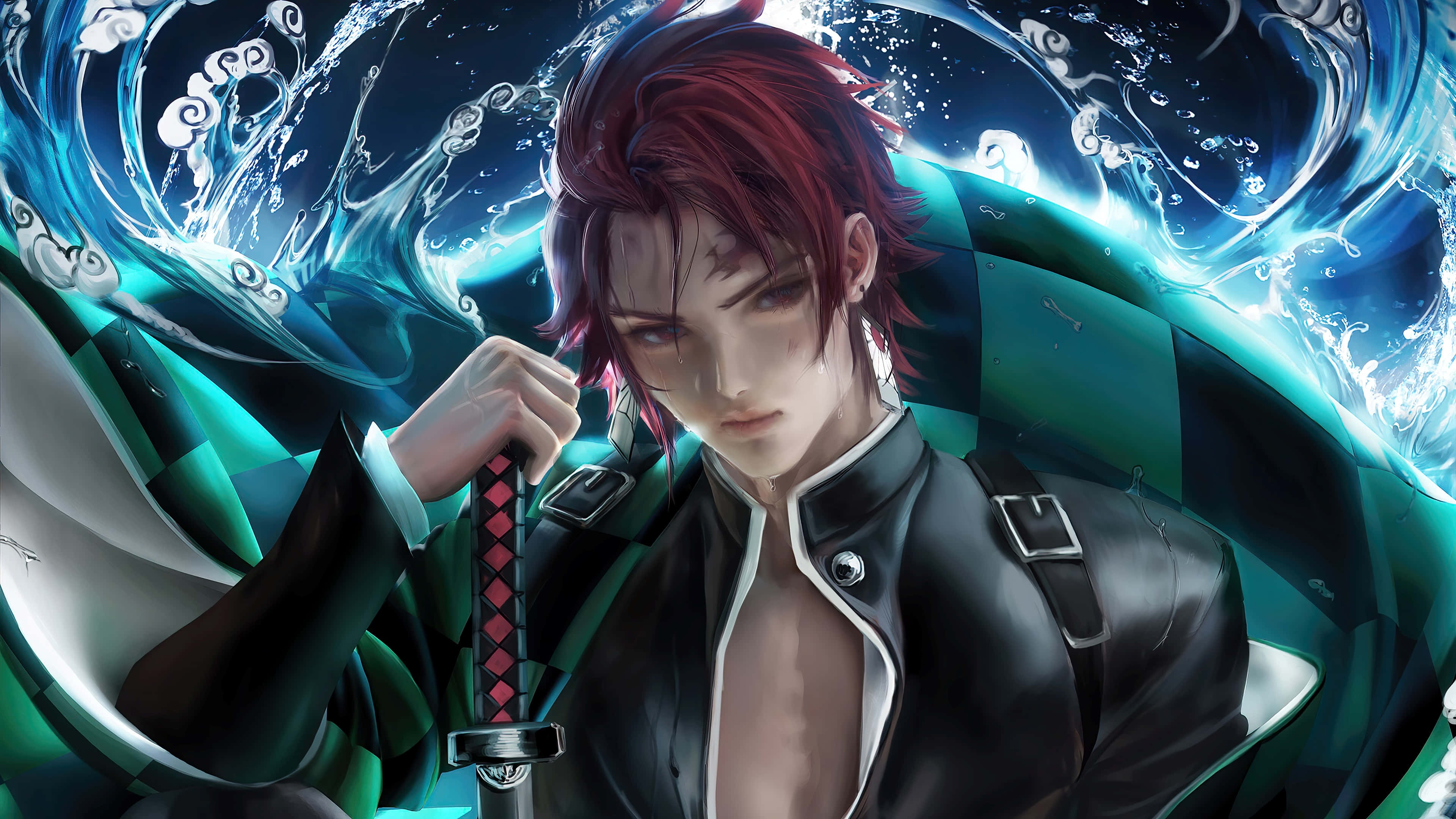O imagine eroică din populara serie anime Demon Slayer Fundal